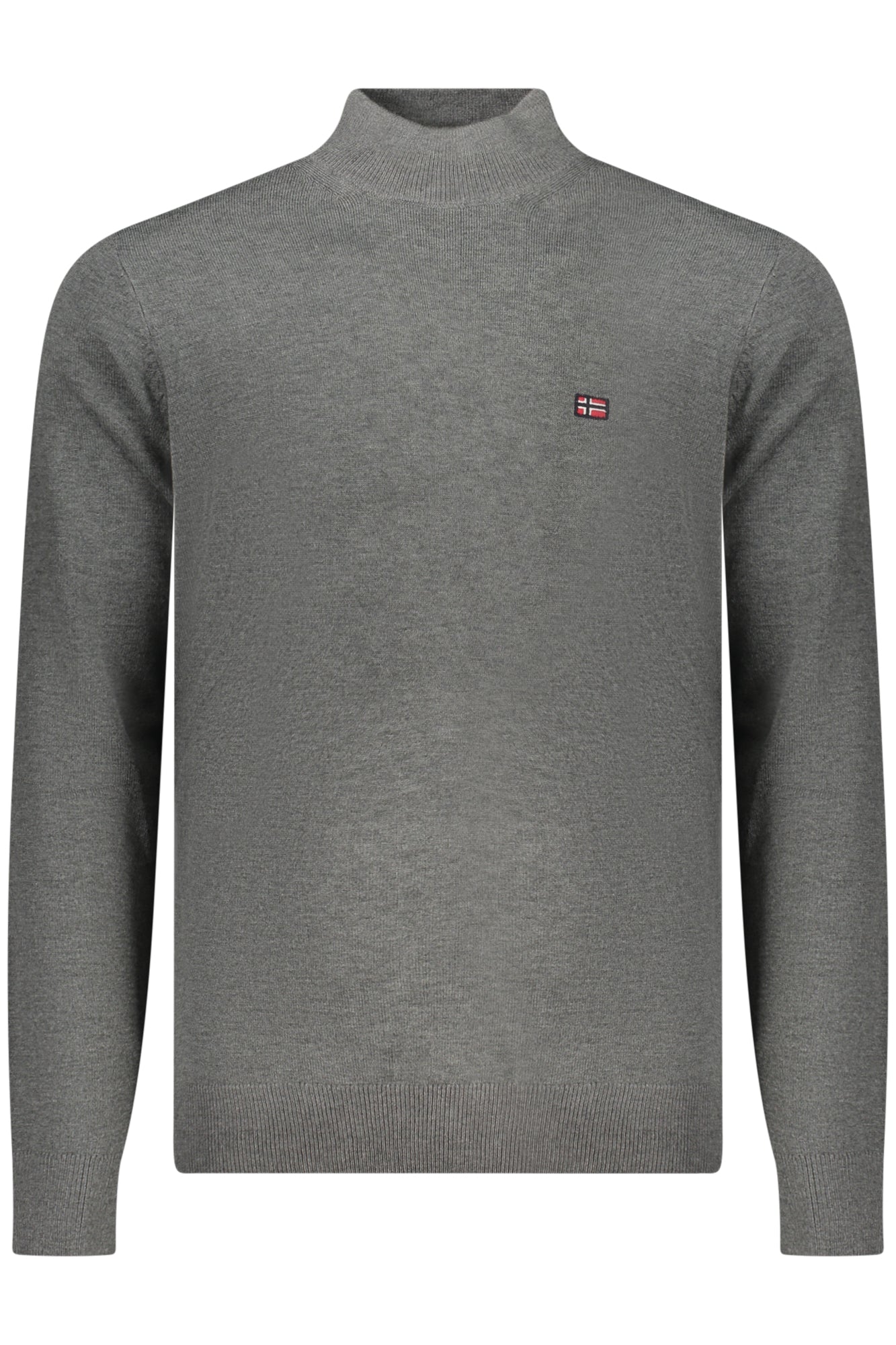 XXX843103_GRGREYME – Exklusiver Grauer Herrenpullover mit Rollkragen und Stickerei – Größe: S, M, L, XL, 2XL, 3XL – Farbe: Grigio
