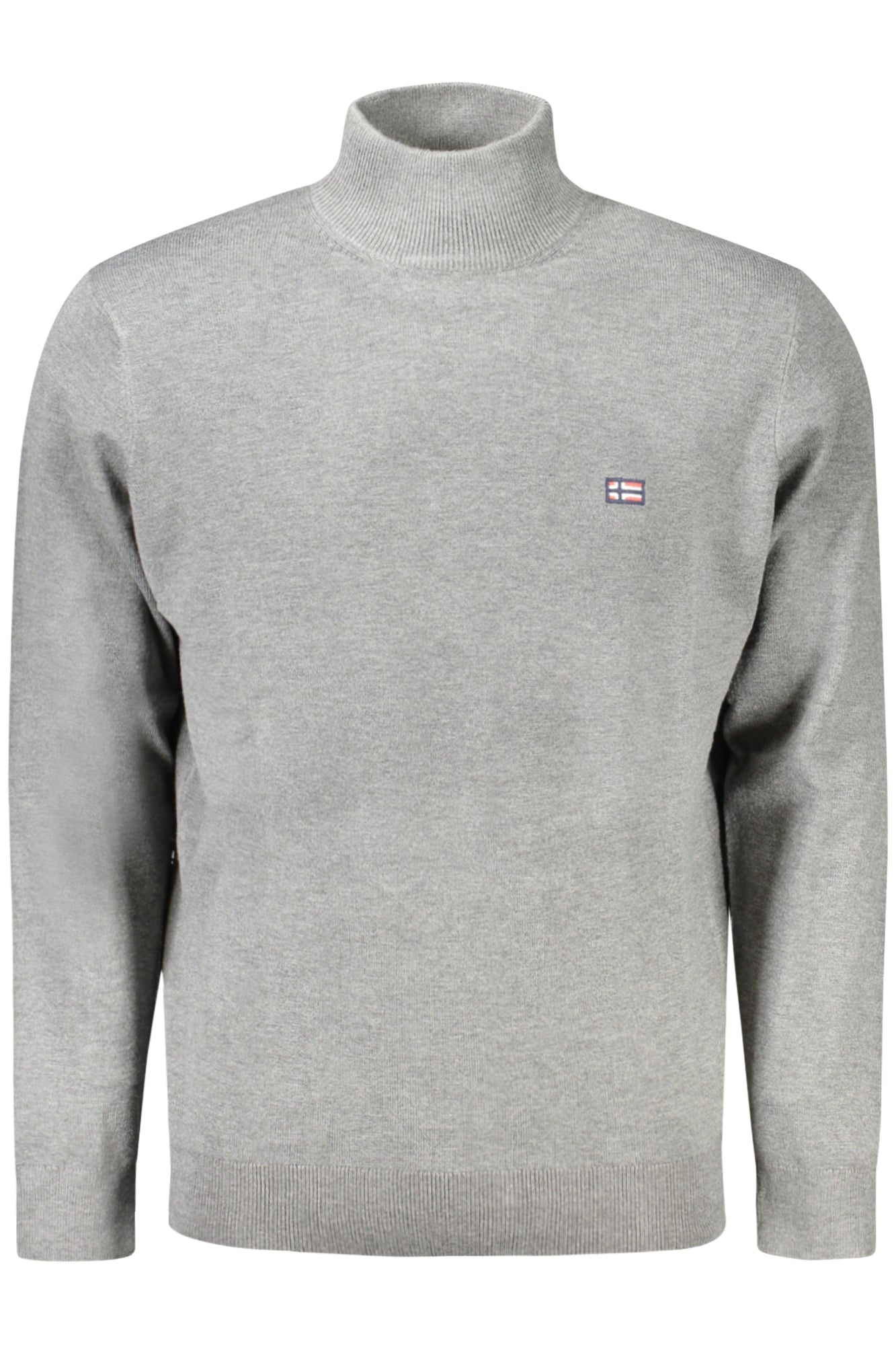 843103_GRFUMO – Graues Langarm-Herrenhemd mit hohem Kragen und Stickerei – Größe: M, L, XL, 2XL, 3XL – Farbe: Grigio