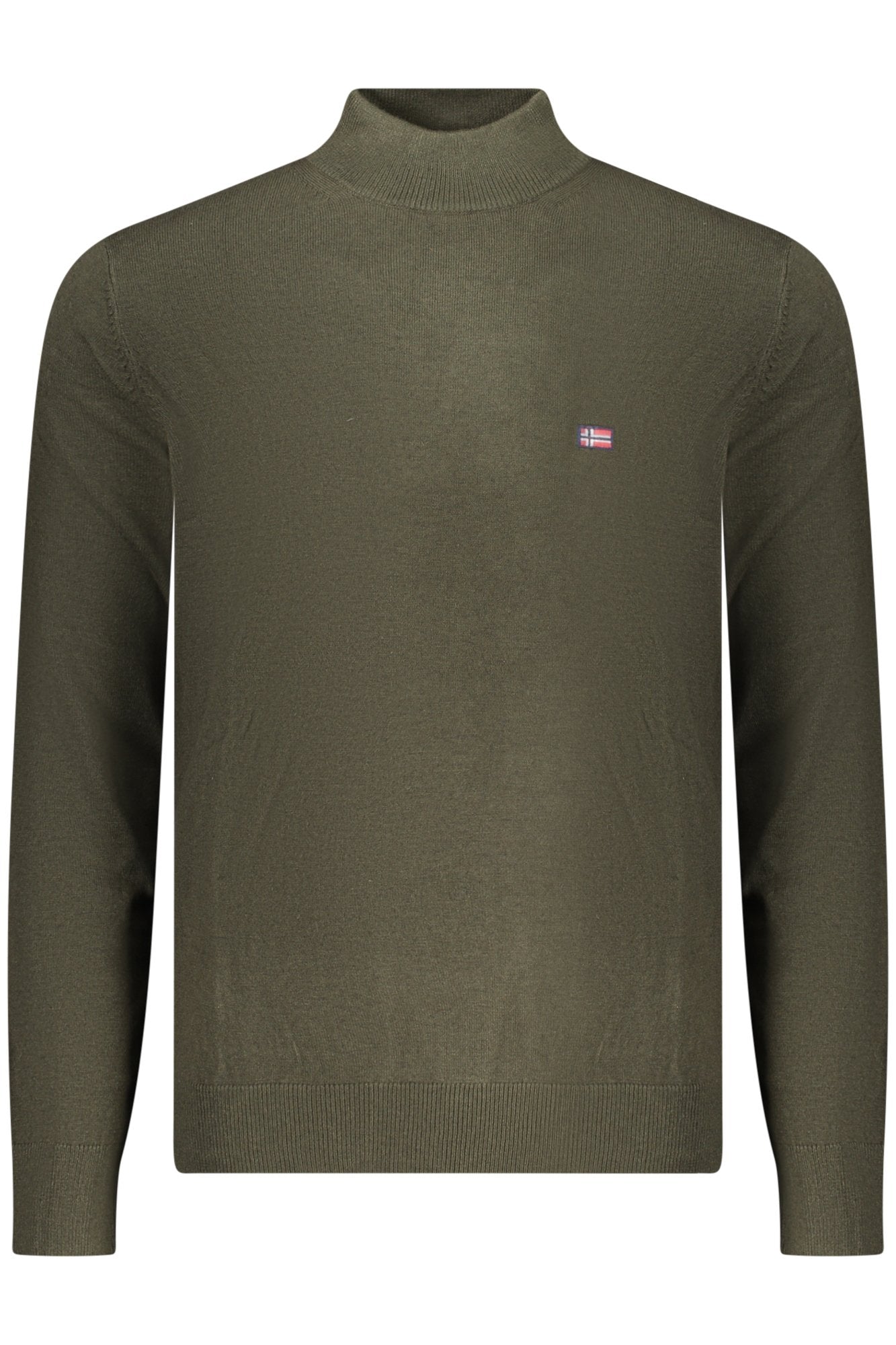 XXX843103_VEFOREST – Elegantes grünes Herrenhemd mit Rollkragen und Stickerei – Größe: S, M, L, XL, 2XL, 3XL – Farbe: Verde