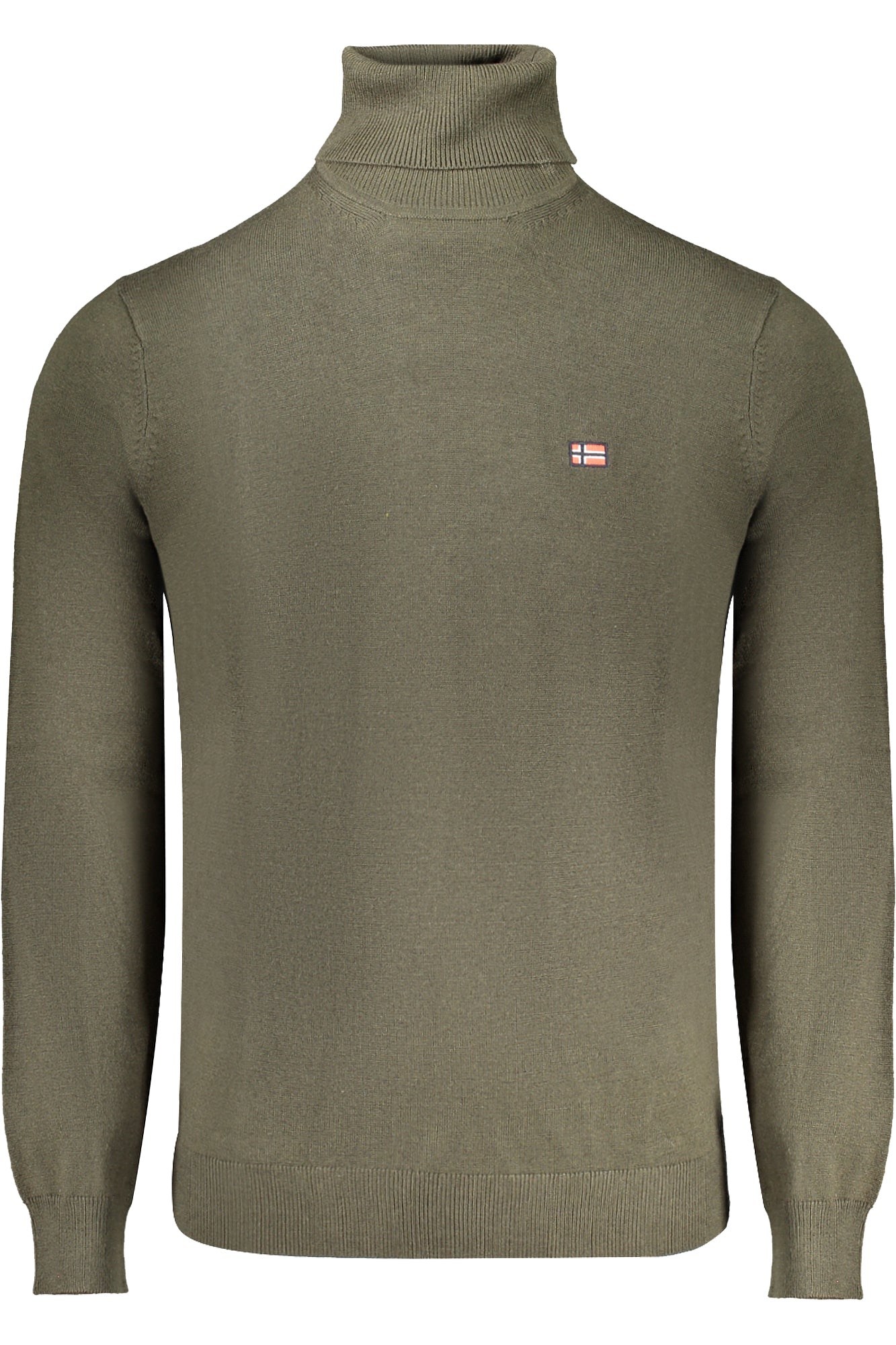 843102_VEFOREST – Grünes Langarmshirt für Herren – Rollkragen & Stickerei-Details – Größe: M, L, XL, 2XL, 3XL – Farbe: Verde