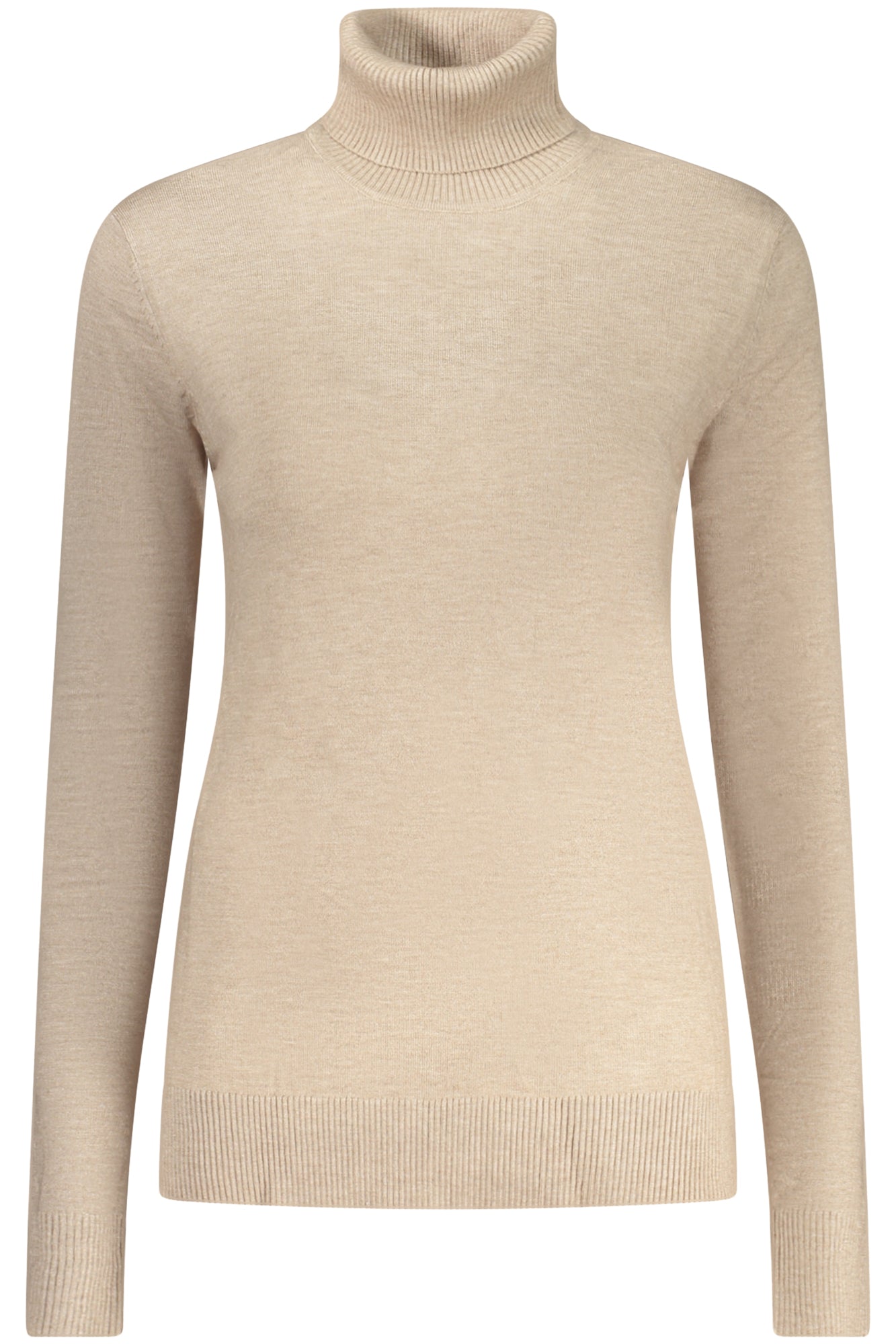 853402_BEROPEME – Beiger Damenpullover mit Rollkragen & Logo aus Norwegen 1963 – Größe: S, M, L, XL, 2XL – Farbe: Beige