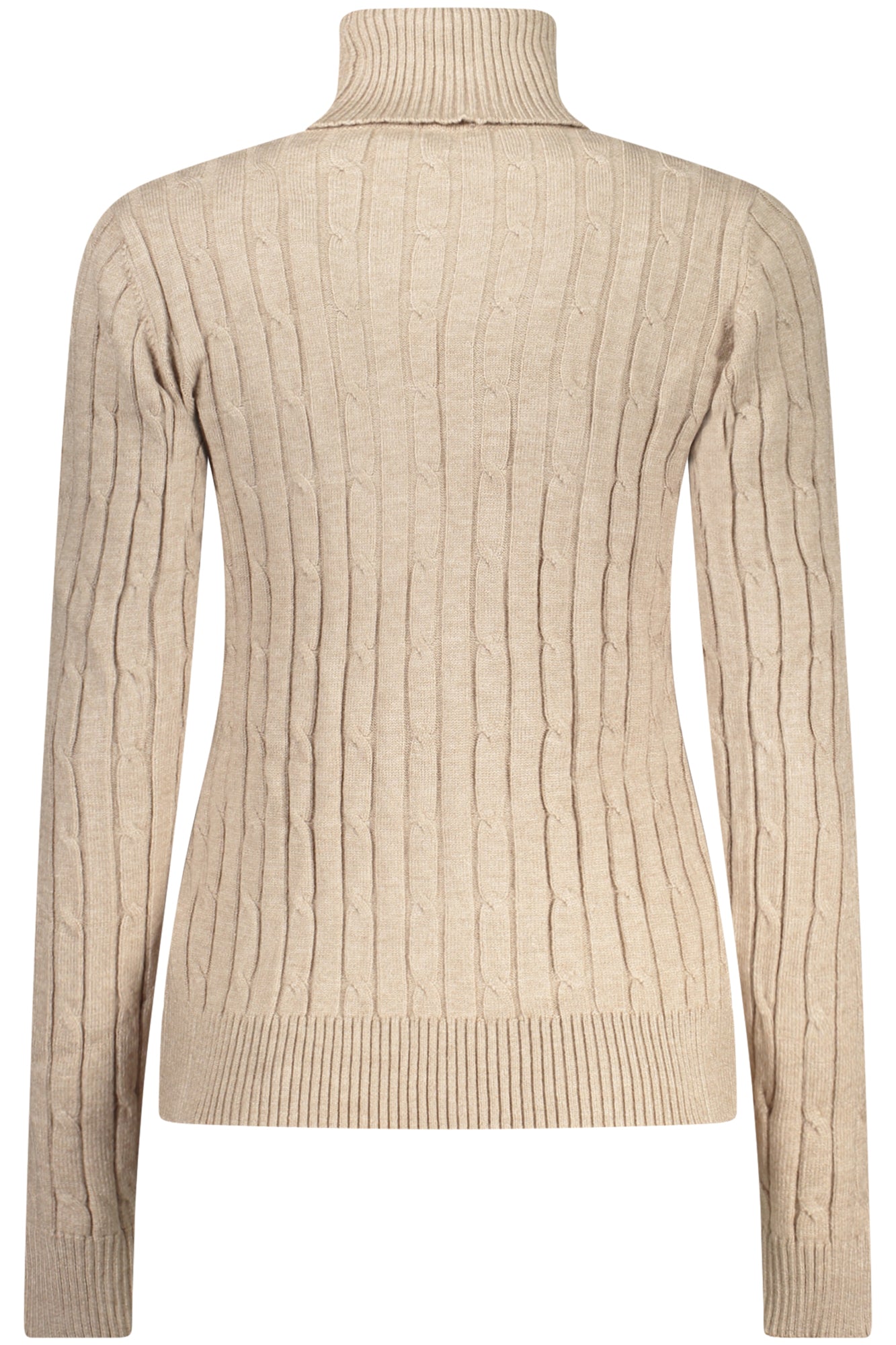 853406_BEROPEME – Beiger Damenpullover mit Rollkragen und Zopfmuster aus Norwegen – Größe: S, M, L, XL, 2XL – Farbe: Beige