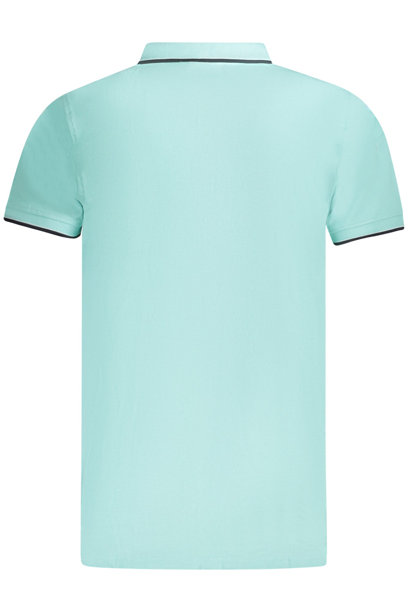 838862_AZCAPRI – Herren Kurzarm-Poloshirt Blau mit Kontrastdetails und Applikation – Größe: M, S, L, XL, 2XL, 3XL – Farbe: Azzurro