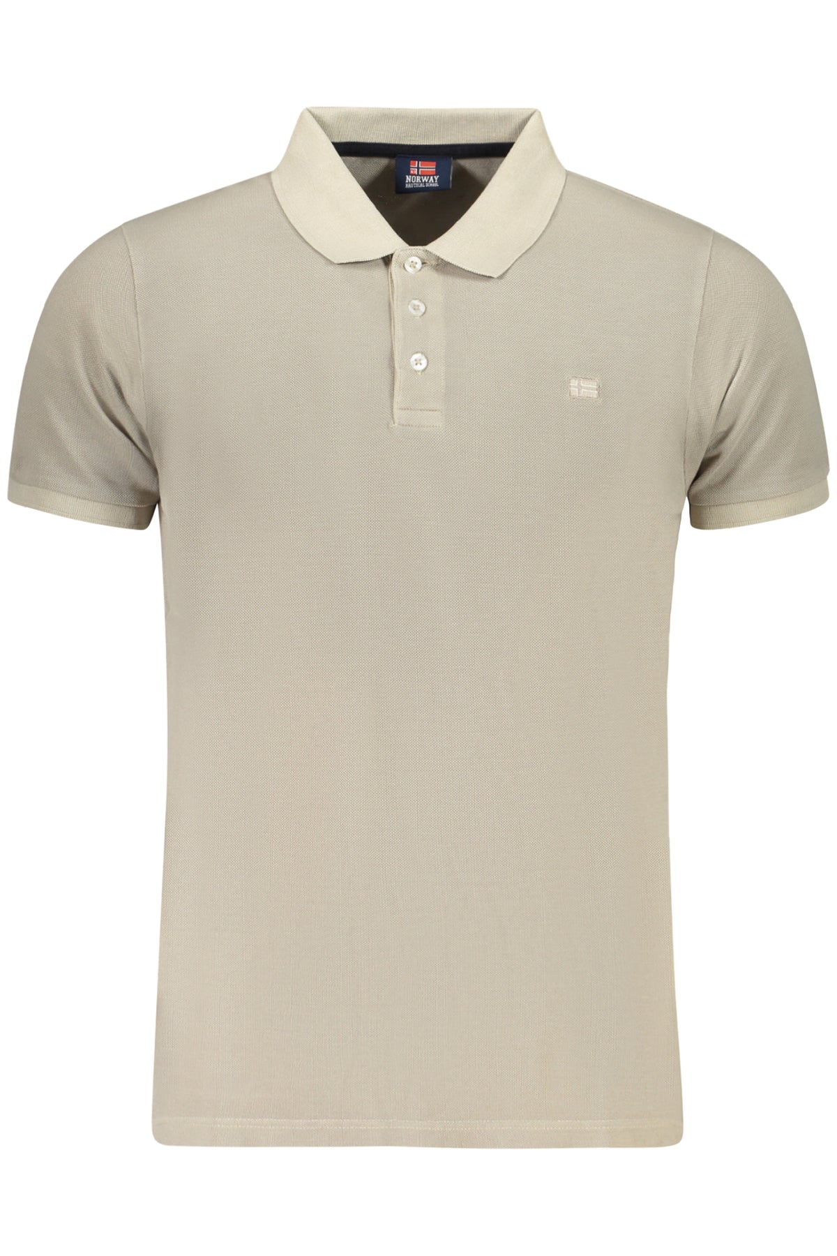 858867_BEROPE – Beiges Herren Kurzarm-Poloshirt mit Stickerei und 3 Knöpfen – Größe: S, M, L, XL, 2XL, 3XL – Farbe: Beige