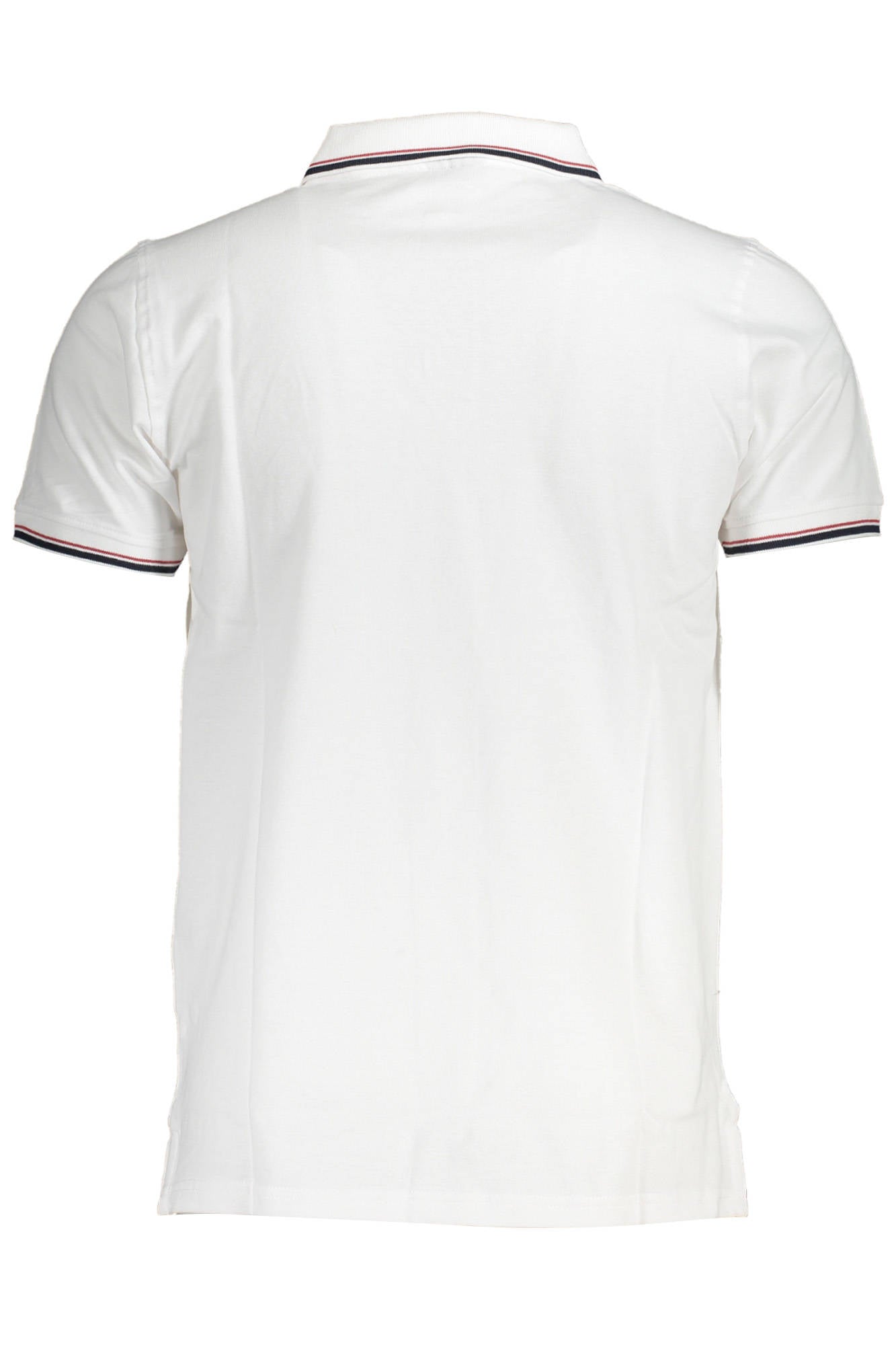838862_BIANCO_WHITE – Kurzarm-Poloshirt Herren Weiß mit Kontrastdetails und Applikation – Größe: M, L, XL, 2XL – Farbe: Bianco