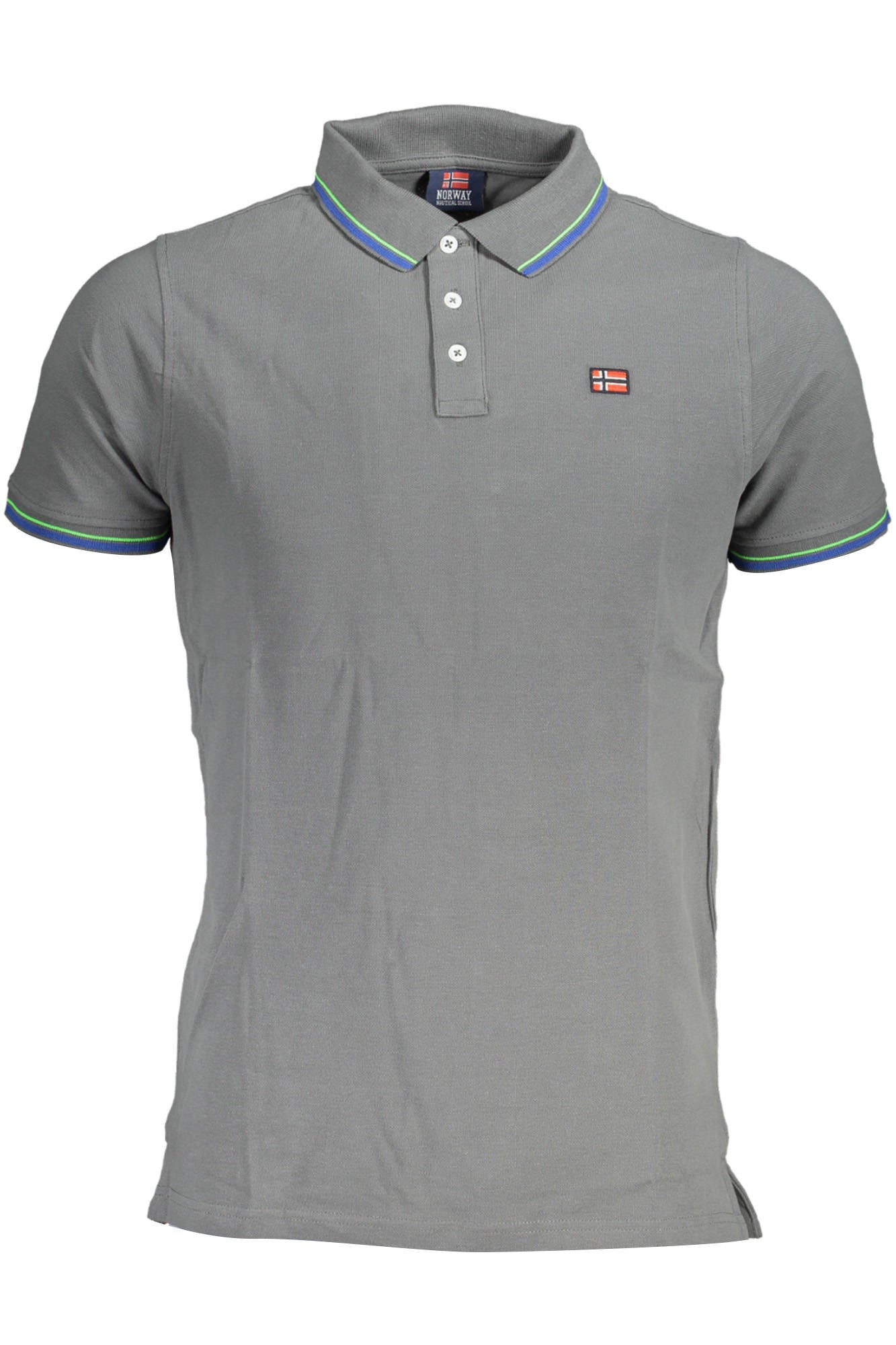 838862_GRIGIO_REVENTON – Graues Herren-Poloshirt mit Kontrastdetails und Applikation – Größe: M, L, XL, 2XL – Farbe: Grigio