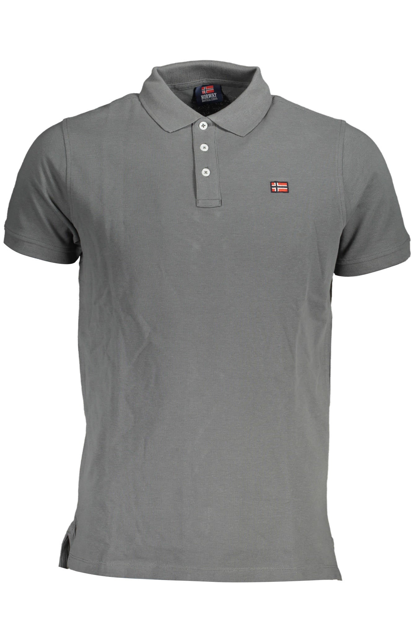 838861_GRIGIO_REVENTON – Herren Kurzarm-Poloshirt Grau mit Applikation und 3 Knöpfen – Größe: M, L, XL, 2XL – Farbe: Grigio