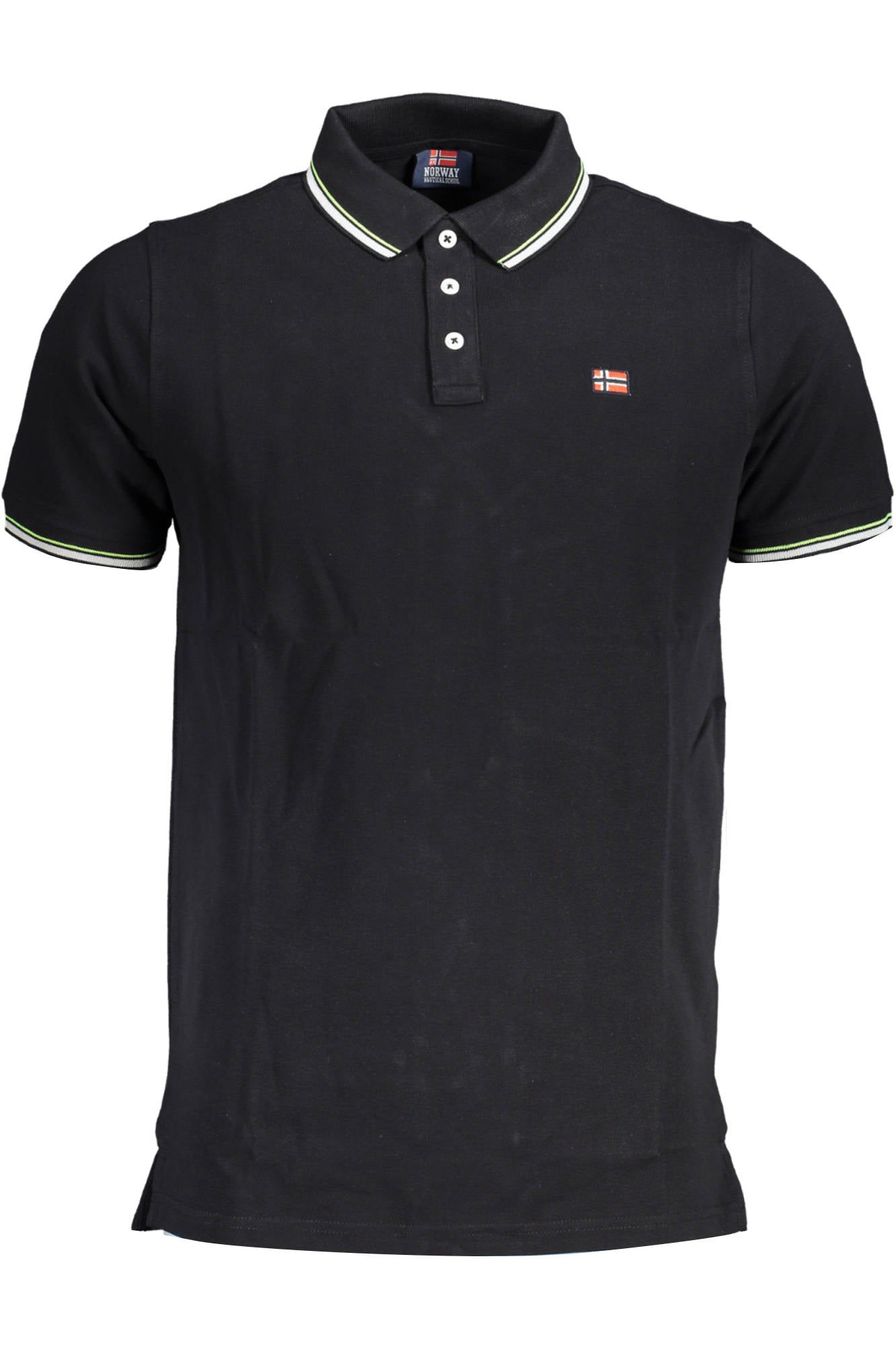 838862_NERO_BLACK – Herren Kurzarm Poloshirt Schwarz mit Kontrastdetails und Applikation – Größe: M, L, XL, 2XL – Farbe: Nero