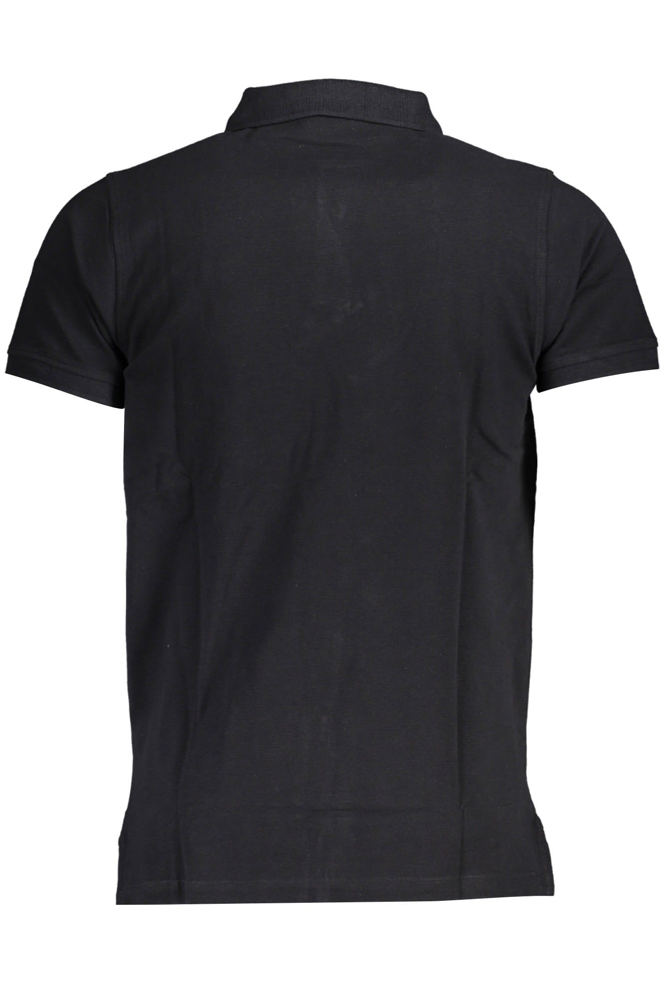 838861_35FAE6C_NEROBLACK – Schwarzes Kurzarm-Polohemd Herren mit Applikation und 3 Knöpfen – Größe: S, 3XL – Farbe: Nero