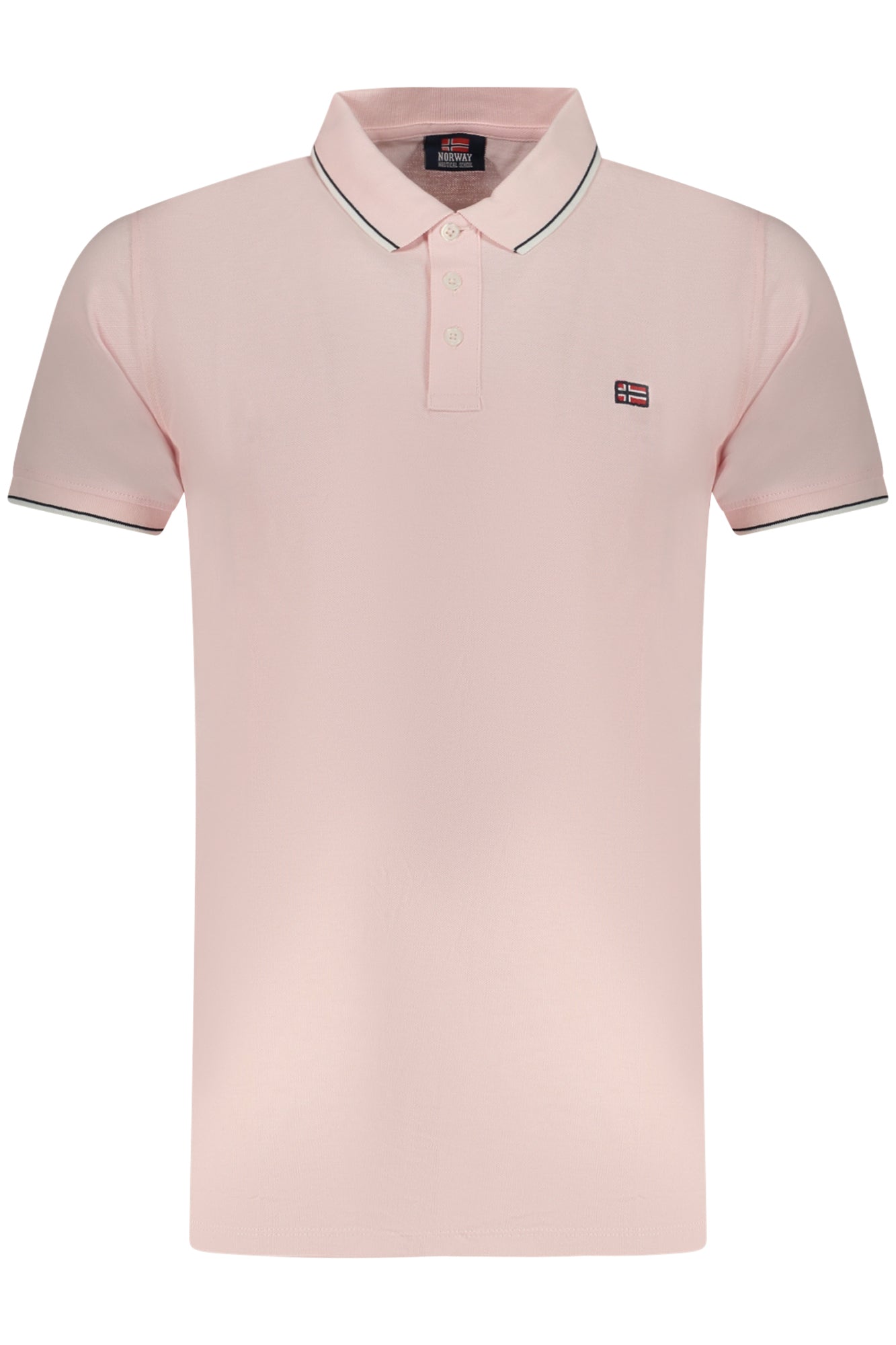 838862_RSCHARME – Rosa Herren-Kurzarm-Poloshirt mit Kontrastdetails und Applikation – Größe: M, 2XL – Farbe: Rosa