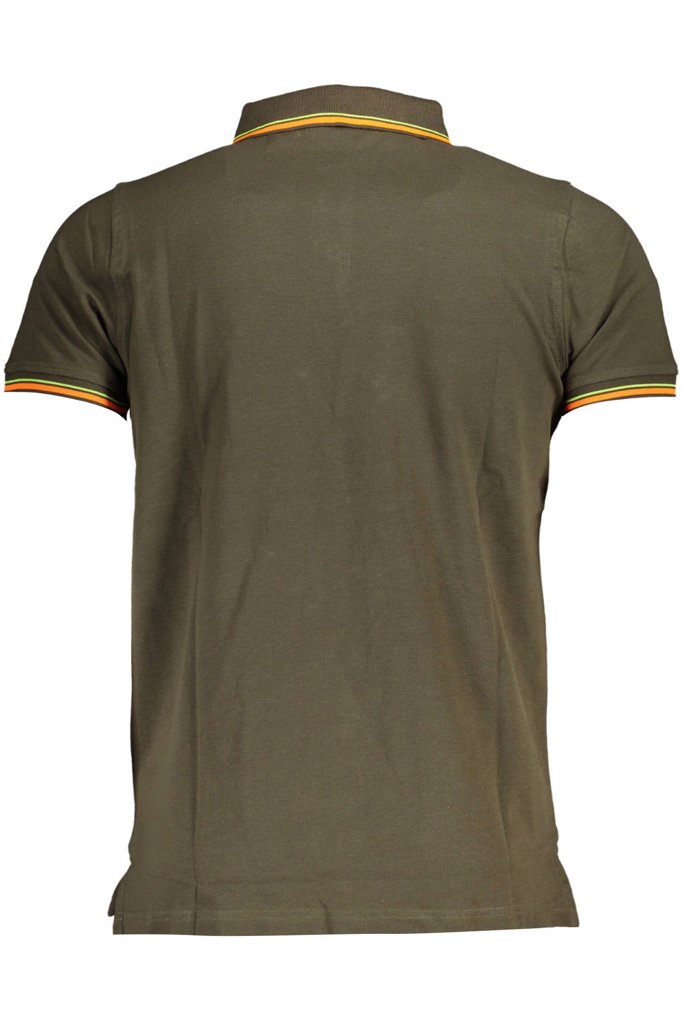 838862_VERDE_MILITY – Grünes Herren Poloshirt mit Kontrastdetails und Applikation – Größe: M, L, XL, 2XL – Farbe: Verde