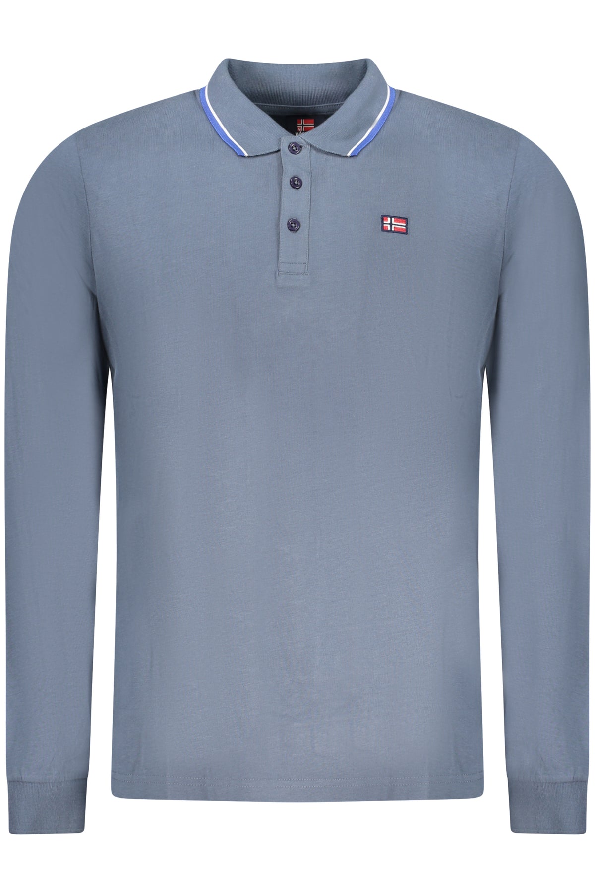 848871_BLTYPHOO – Herren Langarm-Poloshirt Blau – Elegantes Design mit Kontrastdetails – Größe: S, M, L, XL, 2XL, 3XL – Farbe: Blu