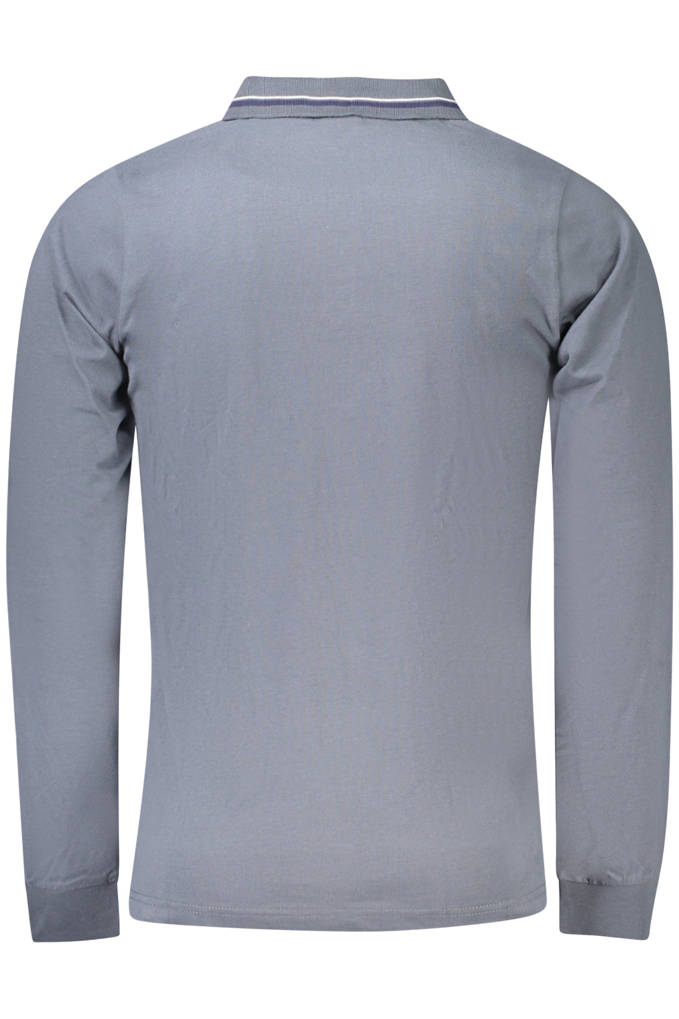 848871_GRREVENT – Langarm-Polo für Herren - Grau mit Kontrastdetails und Stickerei – Größe: M, L, XL, 2XL, 3XL – Farbe: Grigio