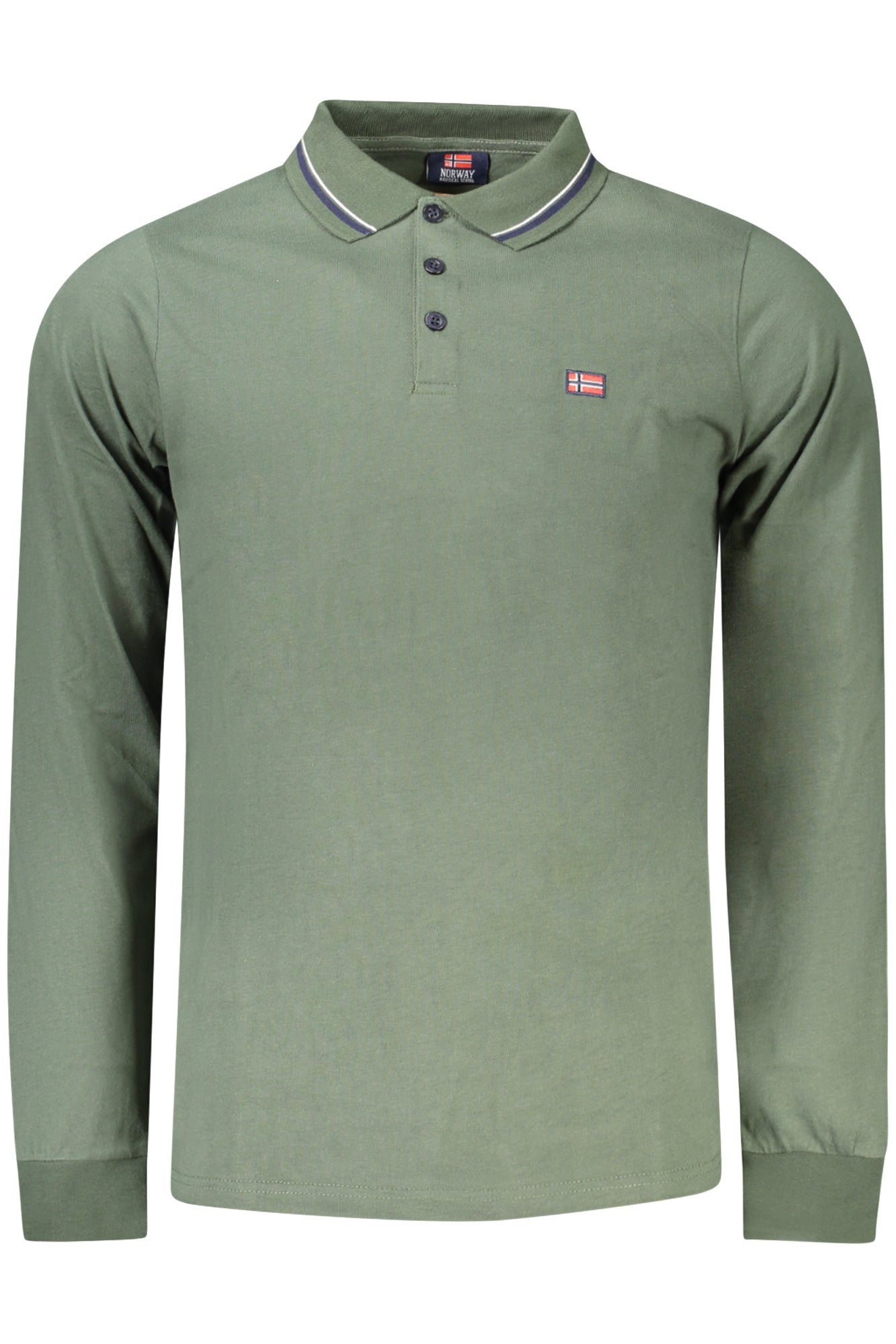 848871_VEARMY – Grünes Herren Langarmshirt mit Stickerei und Kontrastdetails – Größe: M, L, XL, 2XL, 3XL – Farbe: Verde