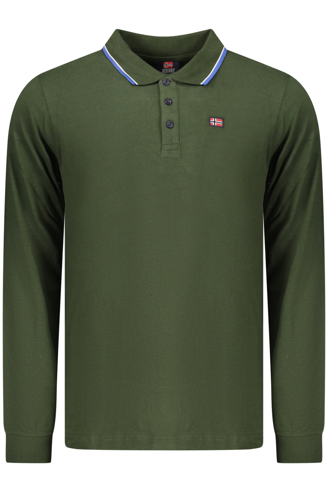 XXX848871_VEARMY – Langarm Poloshirt Herren Grün - Mit Kontrastdetails & Stickerei – Größe: S, M, L, XL, 2XL, 3XL – Farbe: Verde