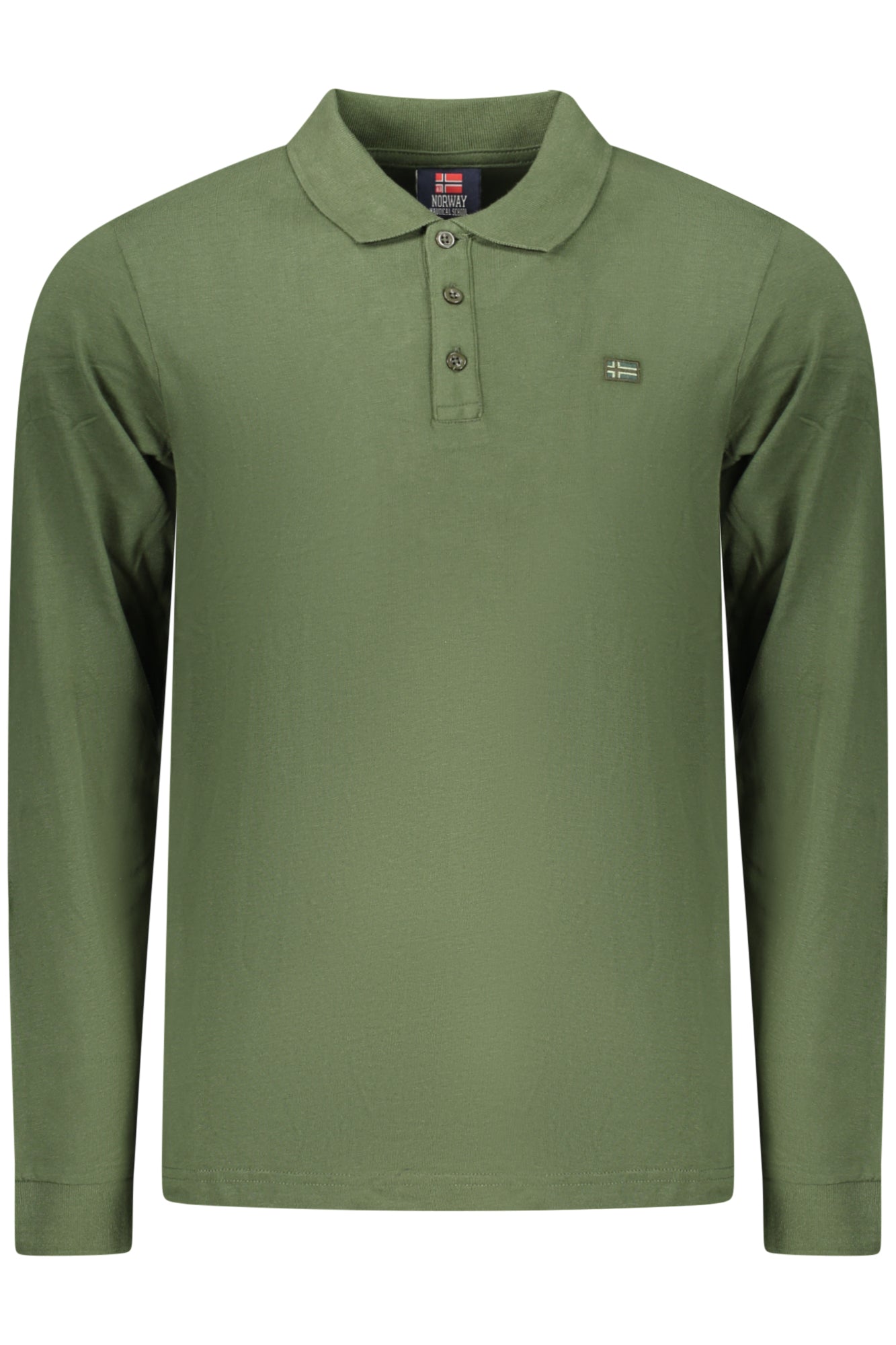 858872_VEARMY – Stylisches grünes Herren Langarmshirt Poloshirt mit Stickerei – Größe: S, M, L, XL, 2XL, 3XL – Farbe: Verde