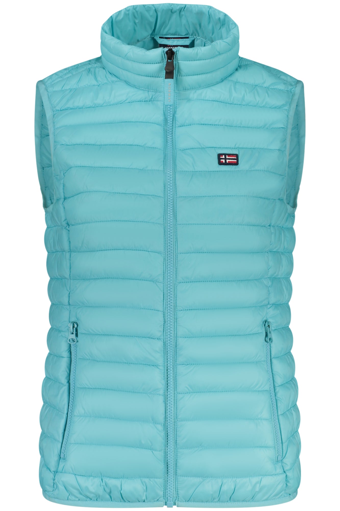 832651_AZACQUA – Ärmelloses Damenoberteil Blau mit Taschen & Reißverschluss – Größe: S, M, L, XL, 2XL – Farbe: Azzurro