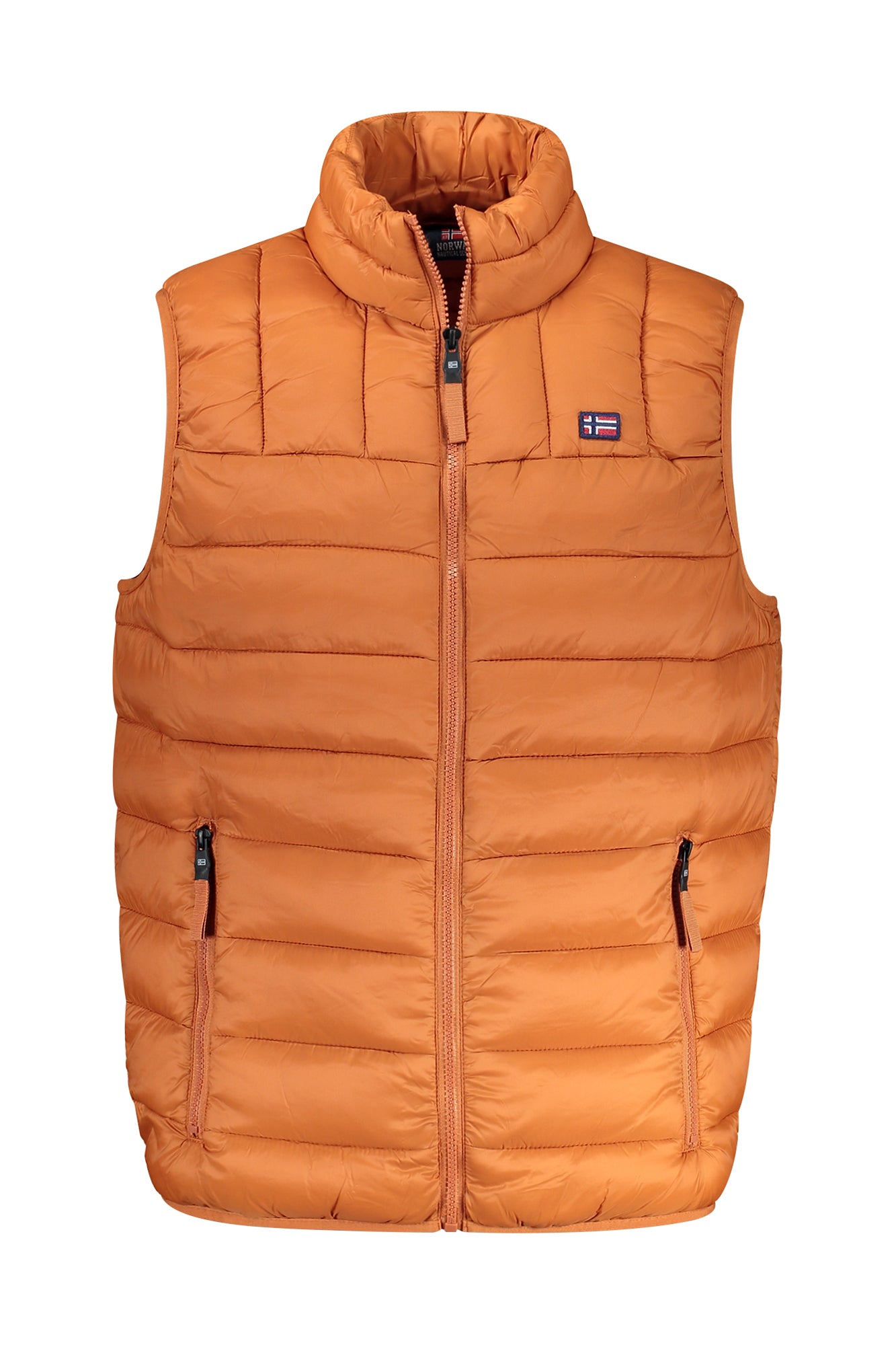 849148_ARRUST – Ärmelloses Herrenhemd Orange mit Taschen & Details - Norwegen 1963 – Größe: S, M, L, XL, 2XL, 3XL – Farbe: Arancione