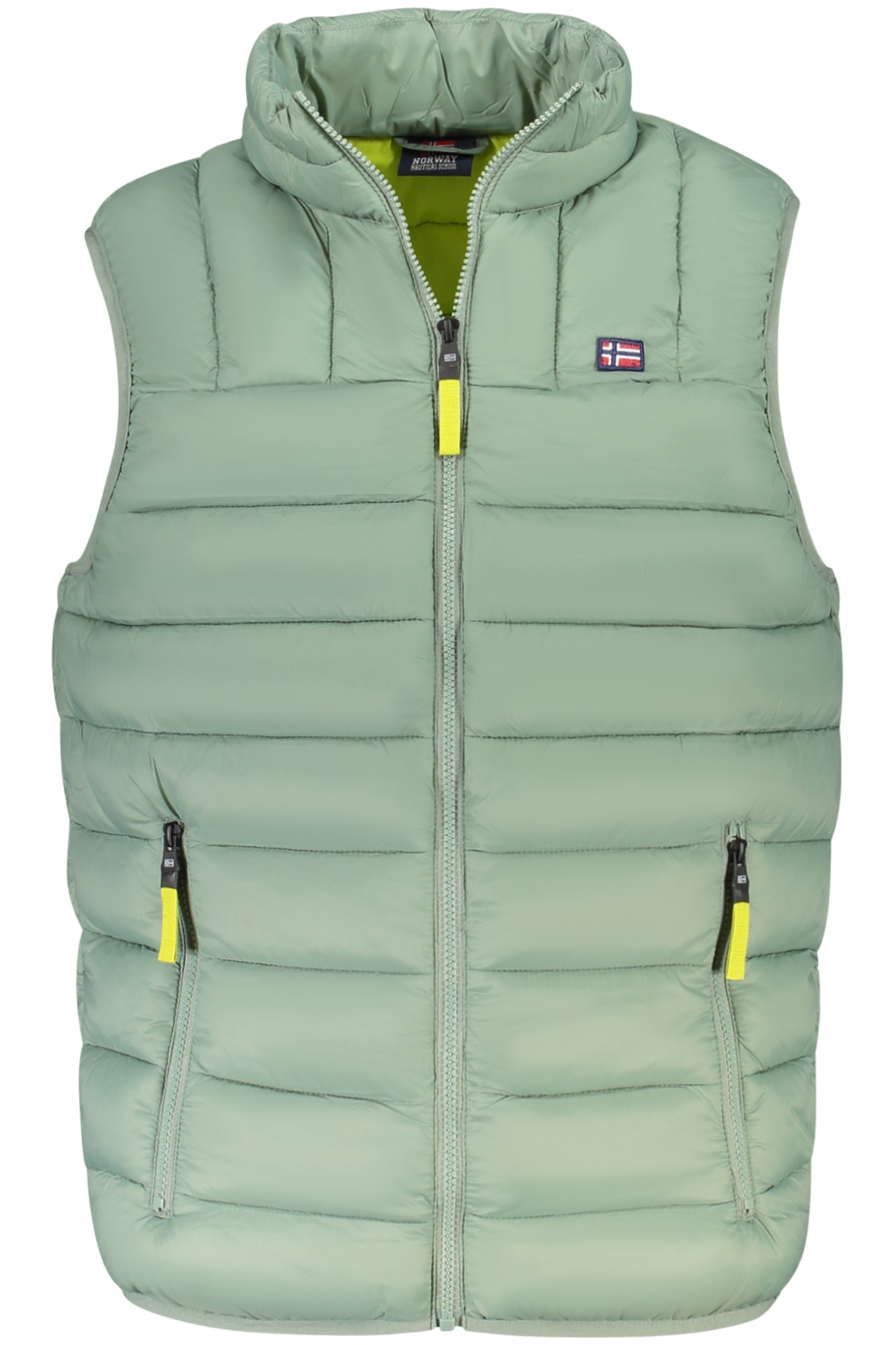 849148_VESNIPER – Ärmellose Herrenjacke in Grün mit Gelb-Details – Praktisch & Stilvoll – Größe: S, M, L, XL, 2XL, 3XL – Farbe: Verde