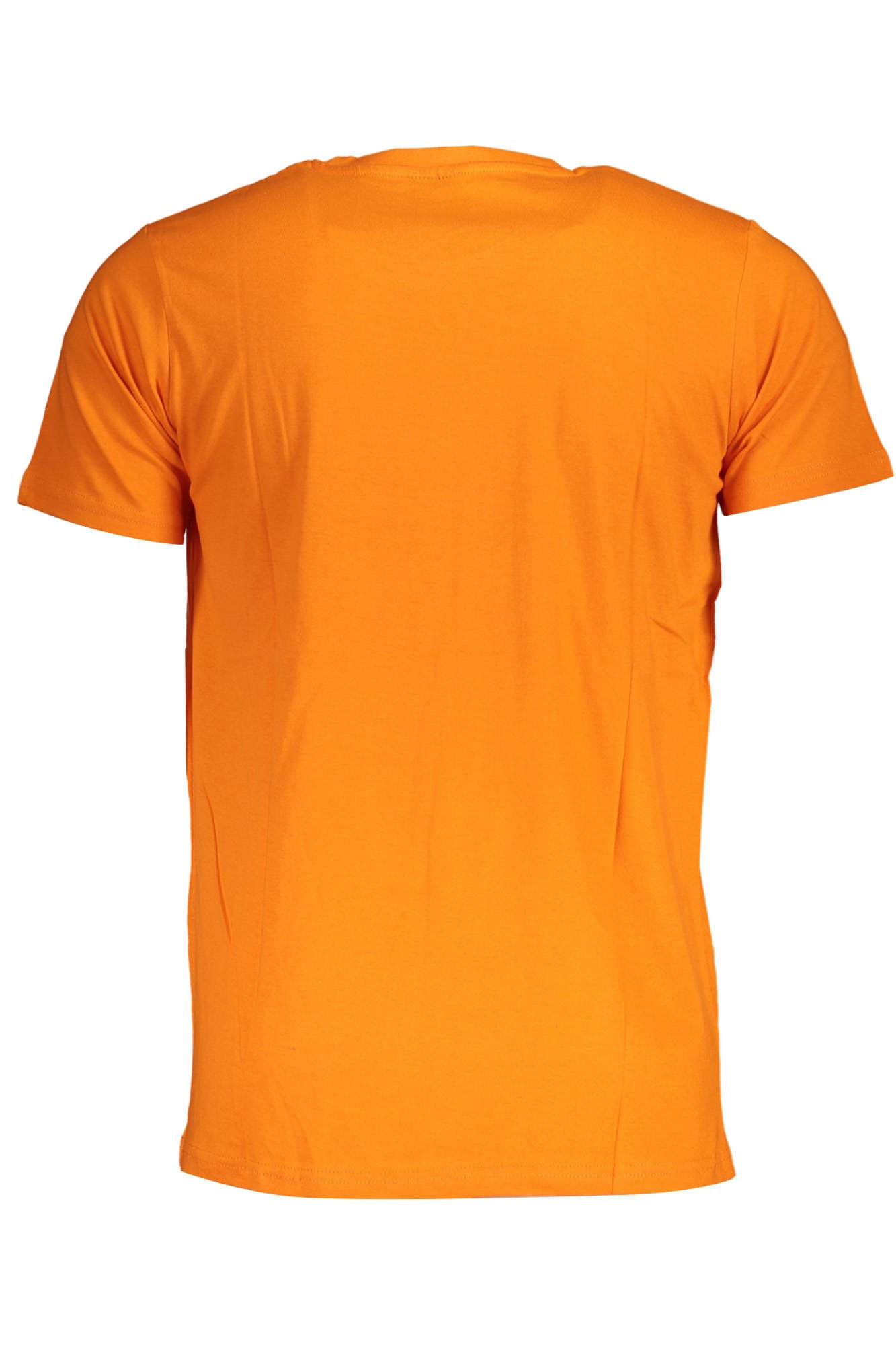 836010_ARANCIO_ORANGE – Herren Kurzarm-T-Shirt Orange mit Rundhalsausschnitt und Applikation – Größe: M, L, XL, 2XL – Farbe: Arancione