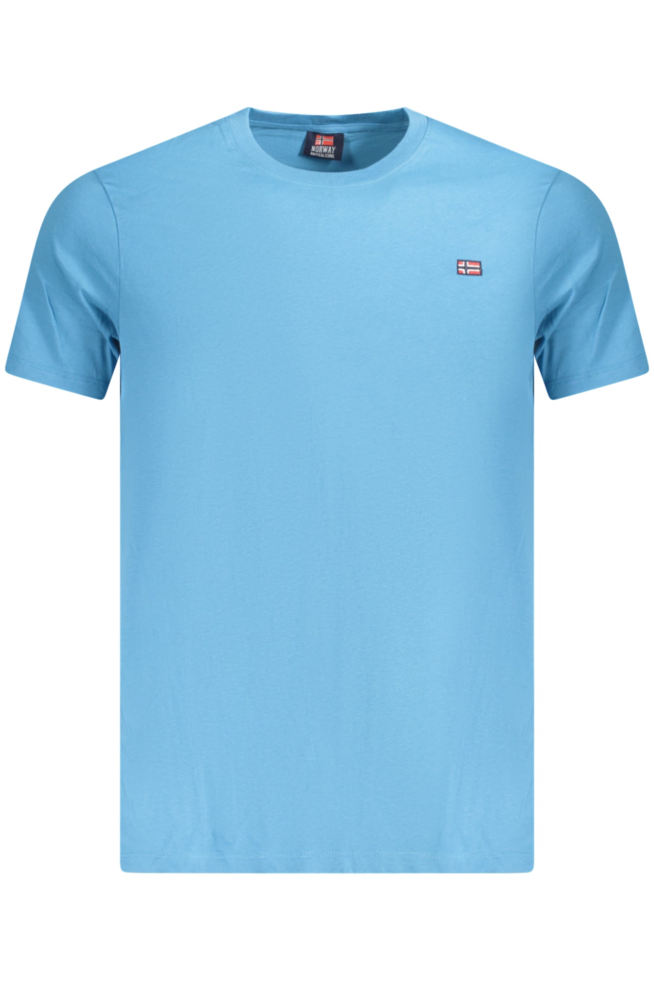 836010_AZMAUI – Kurzarm Herren T-Shirt Blau mit Rundhals & Logo Applikation – Größe: S, M, L, XL, 2XL, 3XL – Farbe: Azzurro