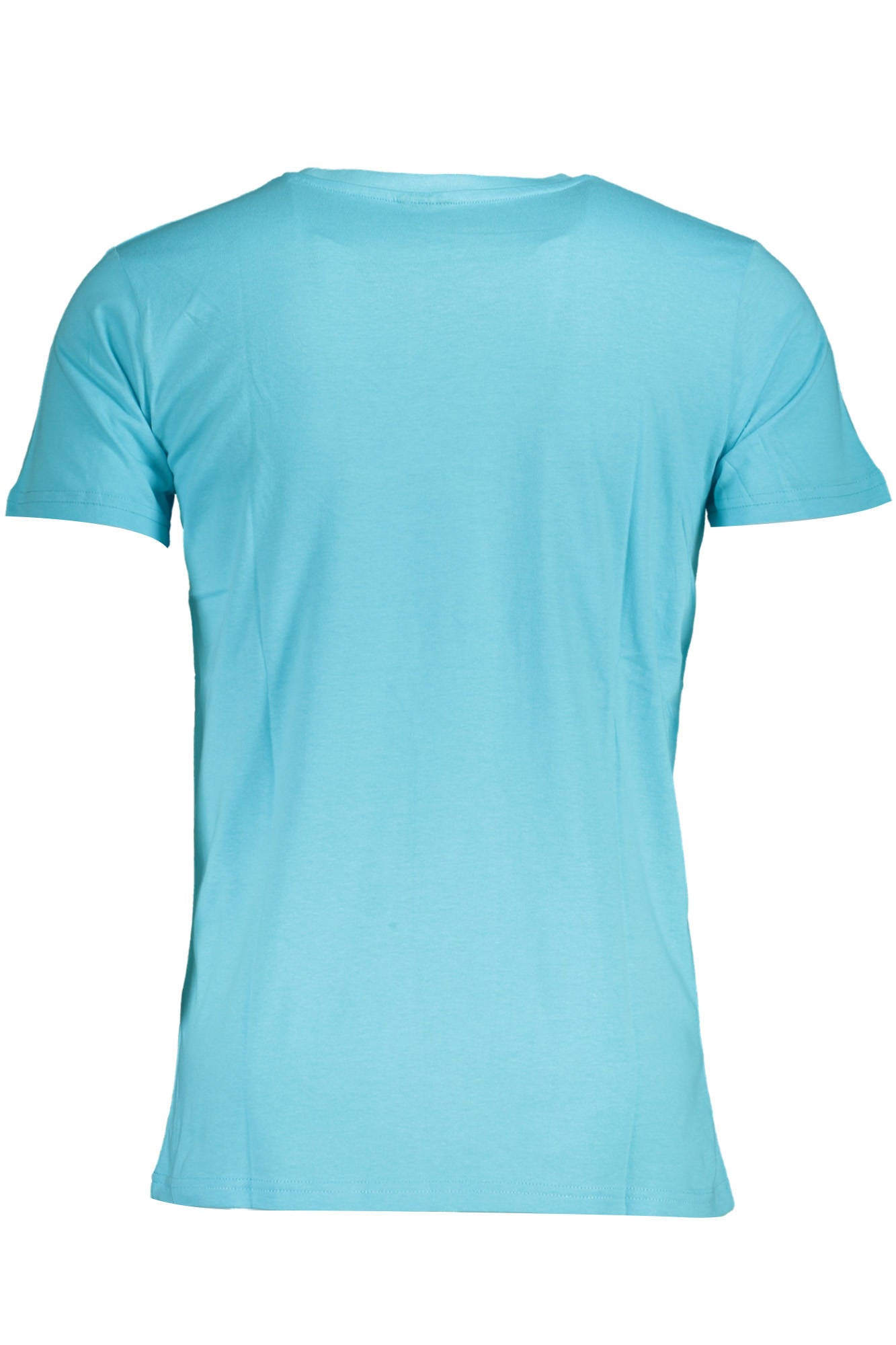 836010_AZZURRO_ACQUA – Herren Kurzarm T-Shirt Blau mit Applikation & Rundhalsausschnitt – Größe: M, L, XL, 2XL – Farbe: Azzurro