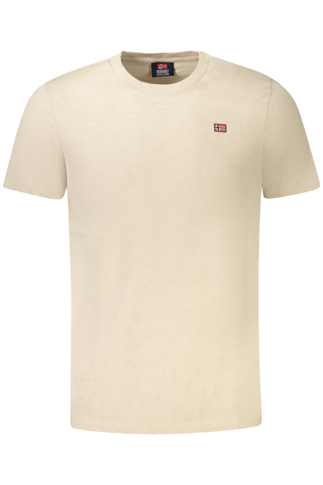 836016_BEROPE – Beiges kurzärmeliges Herren T-Shirt mit Applikation und Rundhals – Größe: M, L, XL, 2XL – Farbe: Beige