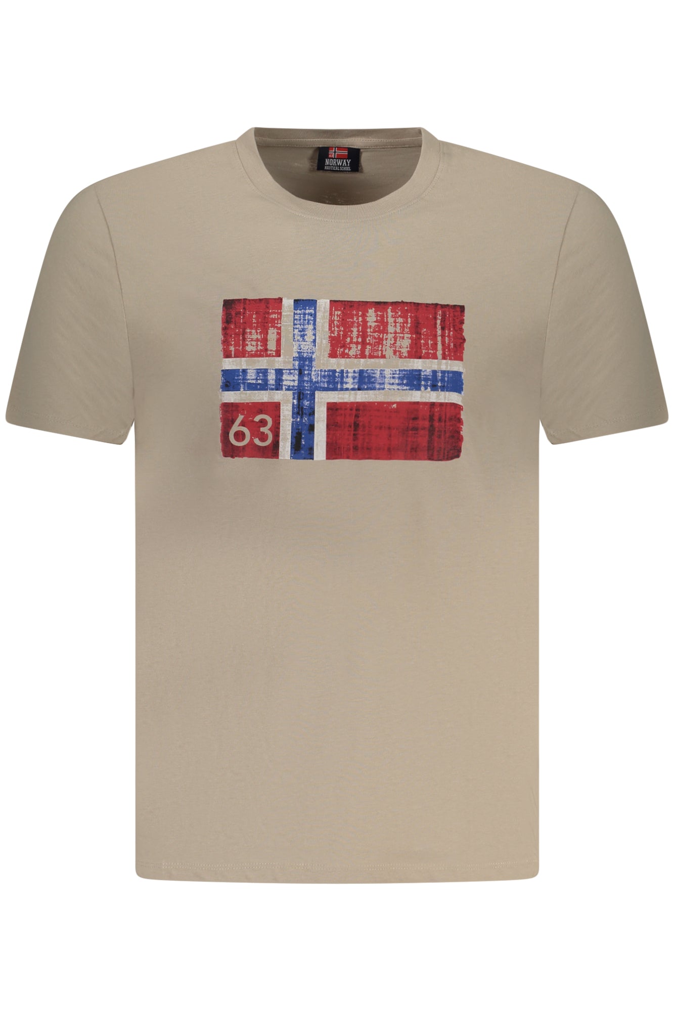 846019_BEROPE – Herren T-Shirt aus Norwegen 1963: Beige, Kurzarm, Rundhals mit Druck – Größe: S, M, L, XL, 2XL, 3XL – Farbe: Beige
