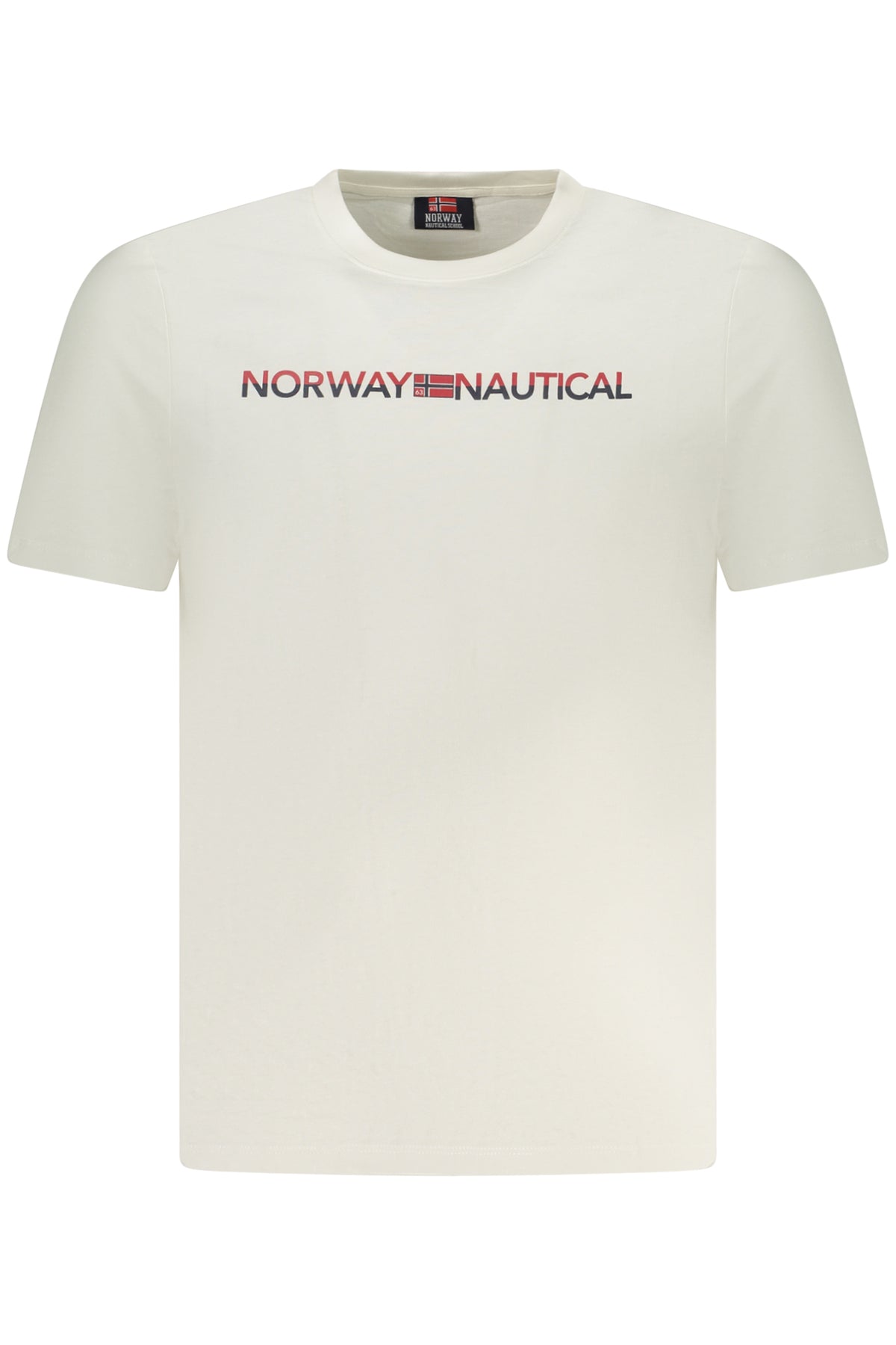856023_BIWHITE – Weißes Herren T-Shirt mit Druck und Rundhals – Norwegen 1963 Stil – Größe: M, L, XL, 2XL – Farbe: Bianco