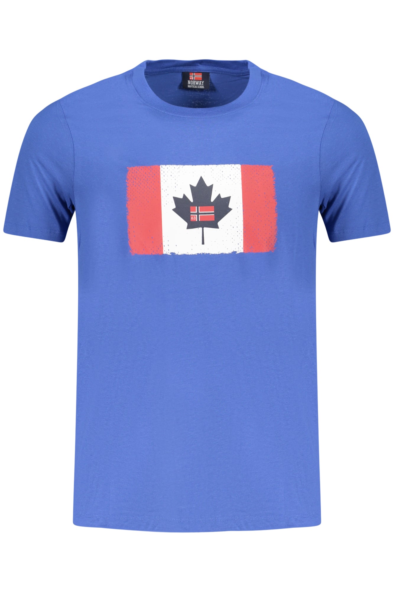 856040_BLBLUETT – Stylisches Herren T-Shirt Blau Rundhals mit Print - Kurzarm Design – Größe: M, L, XL, 2XL – Farbe: Blu