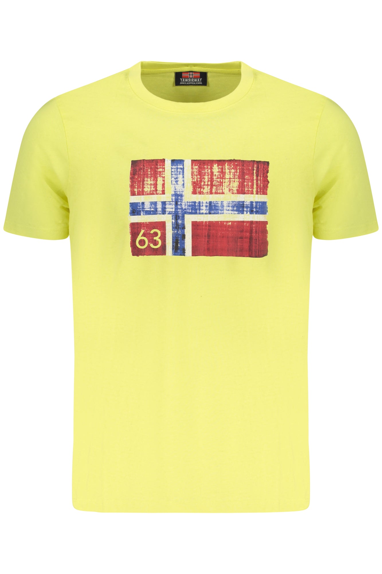 846019_GIZEST – Herren Kurzarm T-Shirt Gelb - Nordischer Stil mit Printmotiv – Größe: S, M, L, XL, 2XL, 3XL – Farbe: Giallo