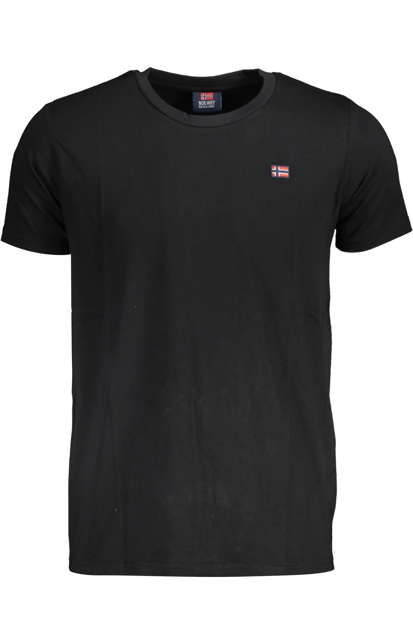 836010_NERO_BLACK – Herren Kurzarm T-Shirt Schwarz mit Applikation und Rundhalsausschnitt – Größe: M, L, XL, 2XL – Farbe: Nero