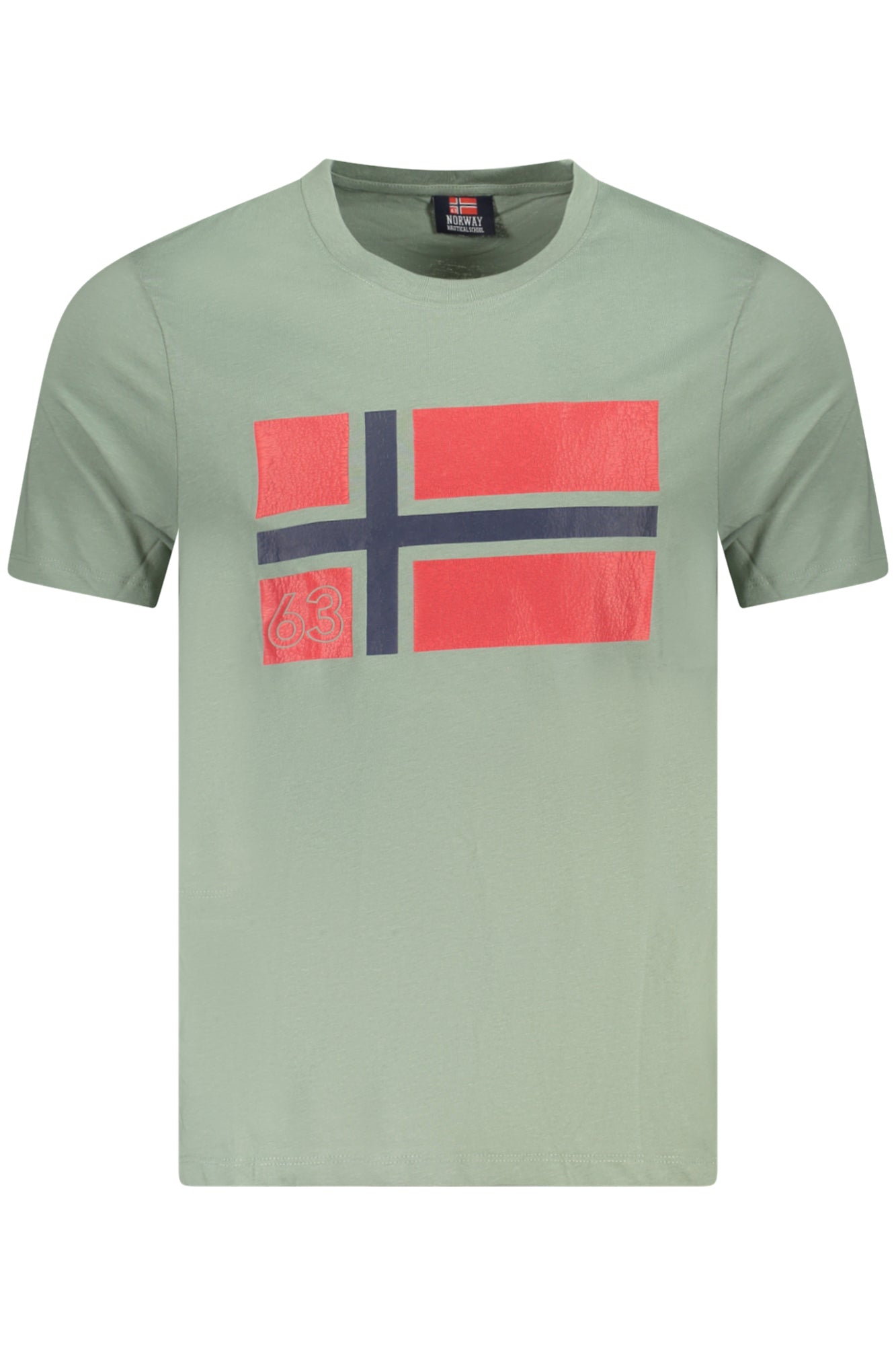 856022_VESAILOR – Herren Kurzarm T-Shirt Grün mit Logo Print und Rundhals - Norwegen 1963 – Größe: S, M, L, XL, 2XL, 3XL – Farbe: Verde