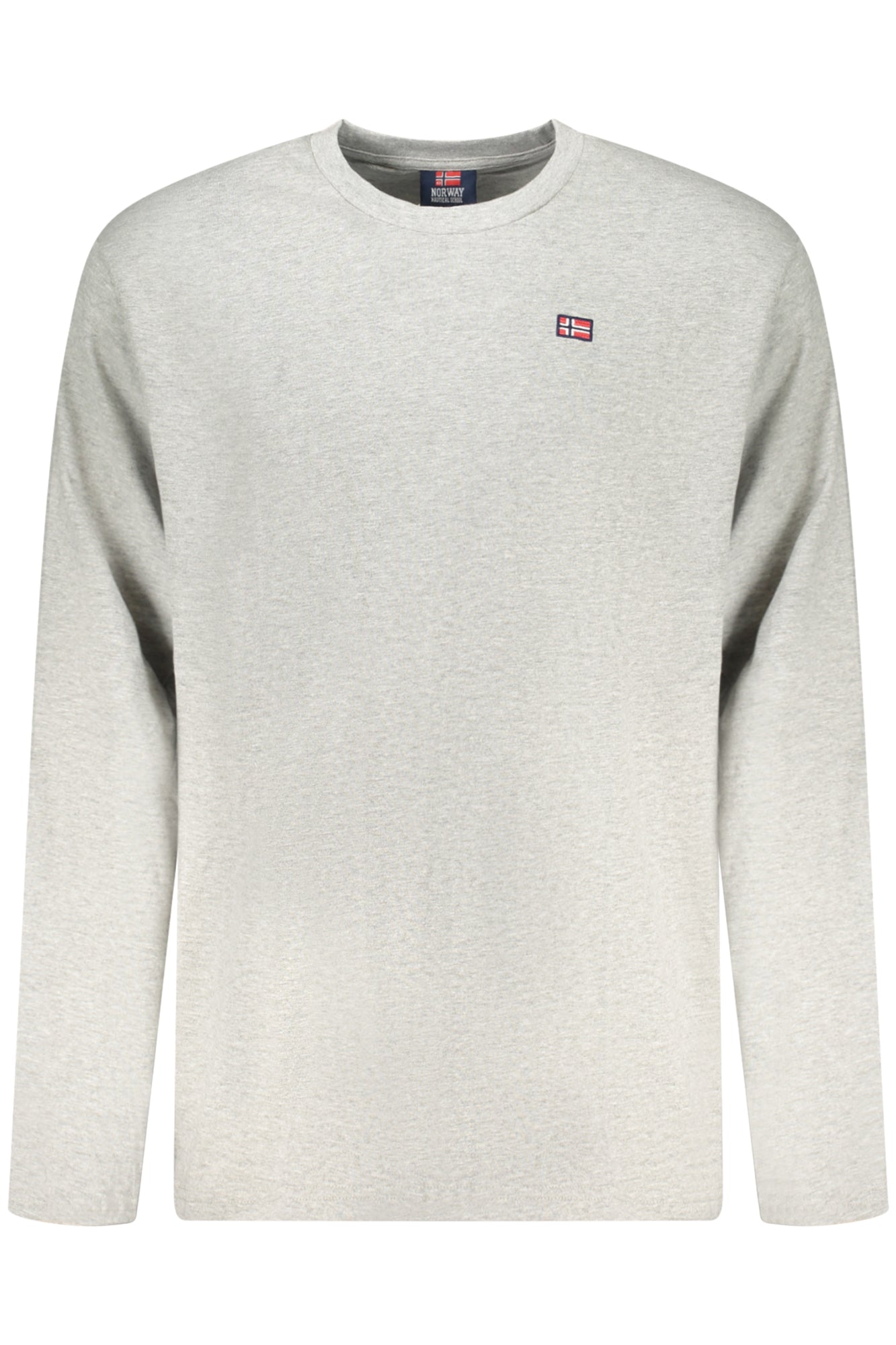 856072_GRGREYME – Herren Langarmshirt Grau mit Applikation und Rundhalsausschnitt – Größe: S, M, L, XL, 2XL, 3XL – Farbe: Grigio