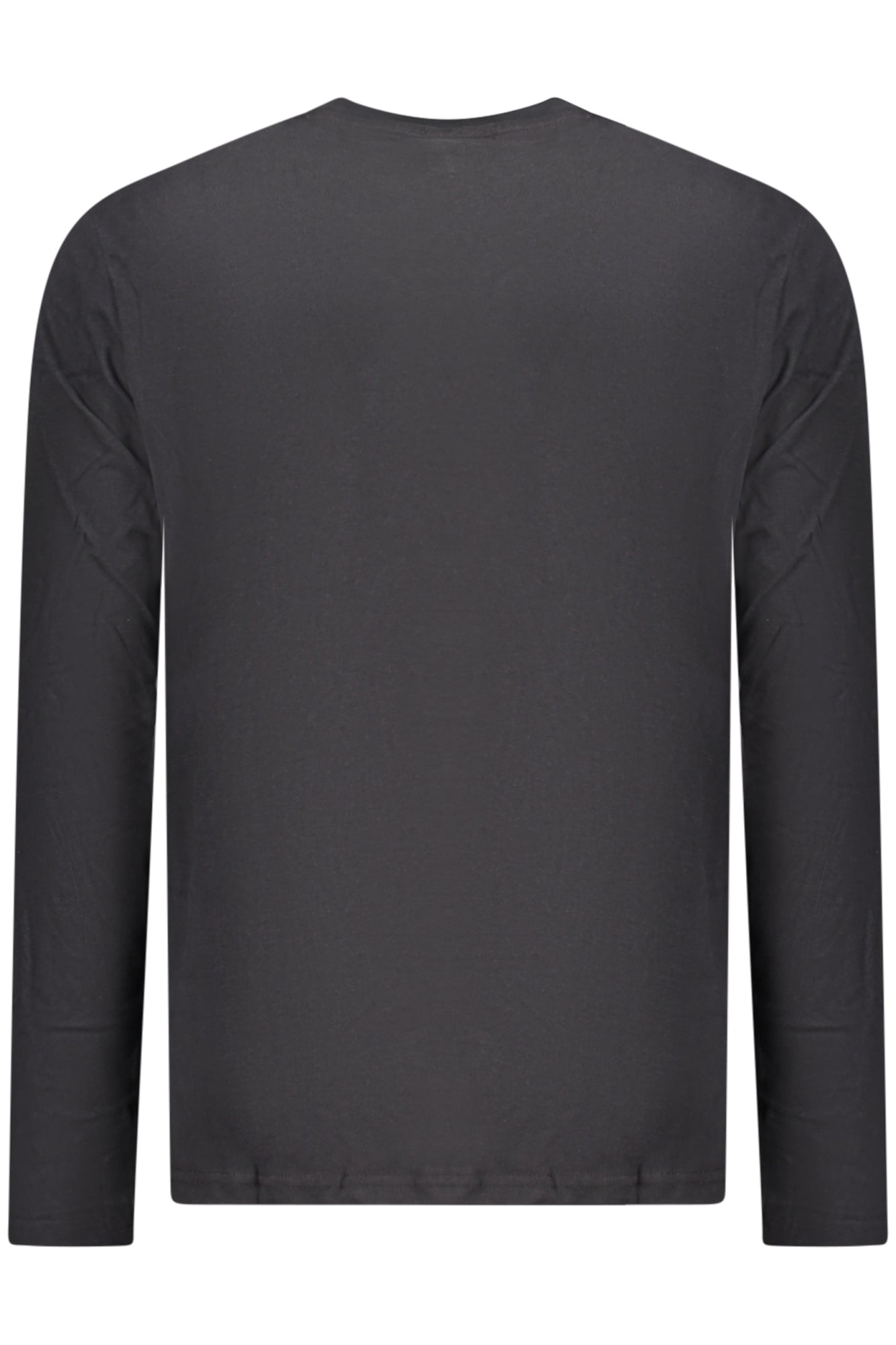 856072_NEBLACK – Stylisches schwarzes Herren-Langarmshirt mit Applikation, Rundhals – Größe: S, M, L, XL, 2XL, 3XL – Farbe: Nero