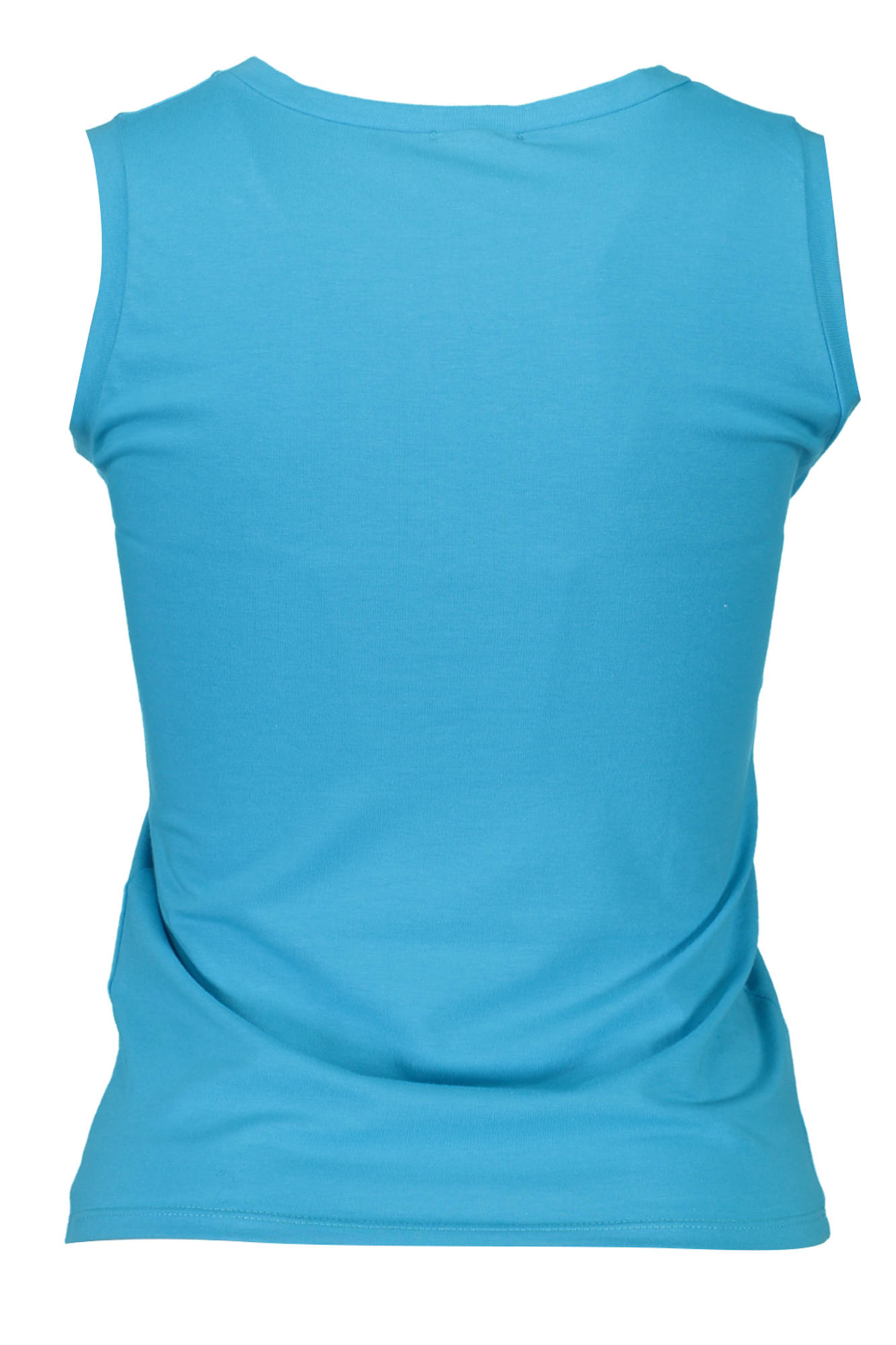 Y23B_AZZURRO_0507 – Damen Tanktop Blau: Ärmelloses Top mit Pailletten & Rundhals – Größe: I – Farbe: Azzurro