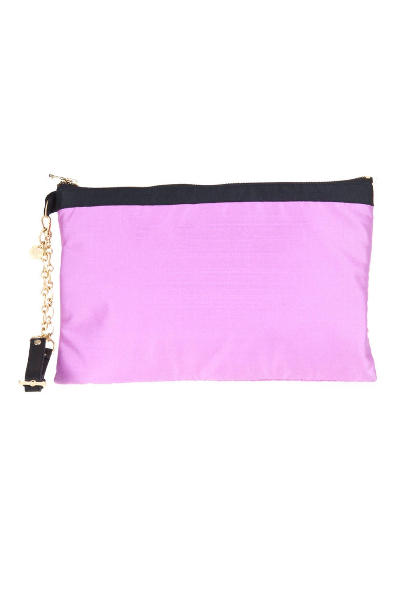 1V0777T1874_VIOLA_03450 – Damen-Clutch in Lila mit Reißverschluss und elegantem Logo-Design – Größe: UNI – Farbe: Viola