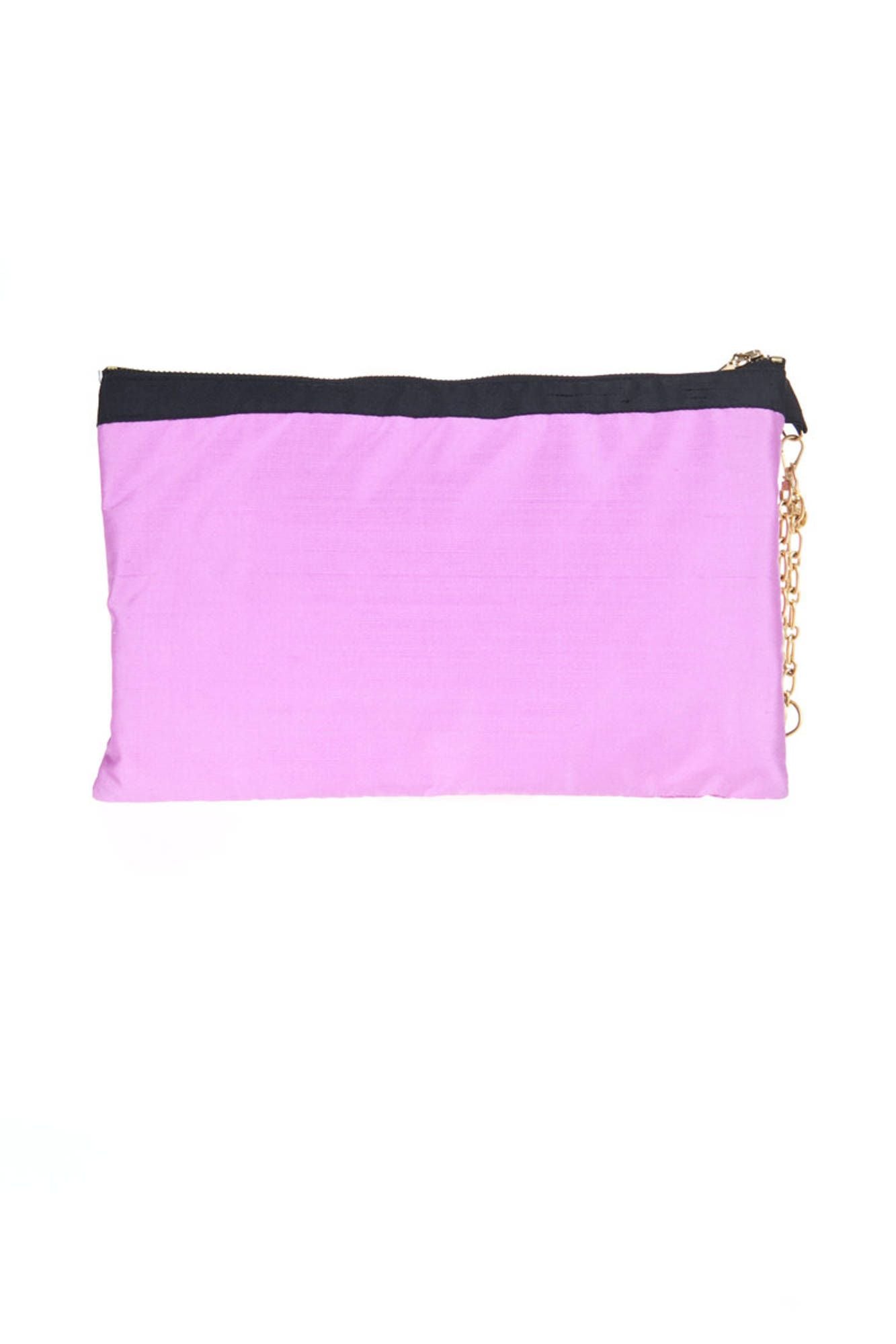 1V0777T1874_VIOLA_03450 – Damen-Clutch in Lila mit Reißverschluss und elegantem Logo-Design – Größe: UNI – Farbe: Viola