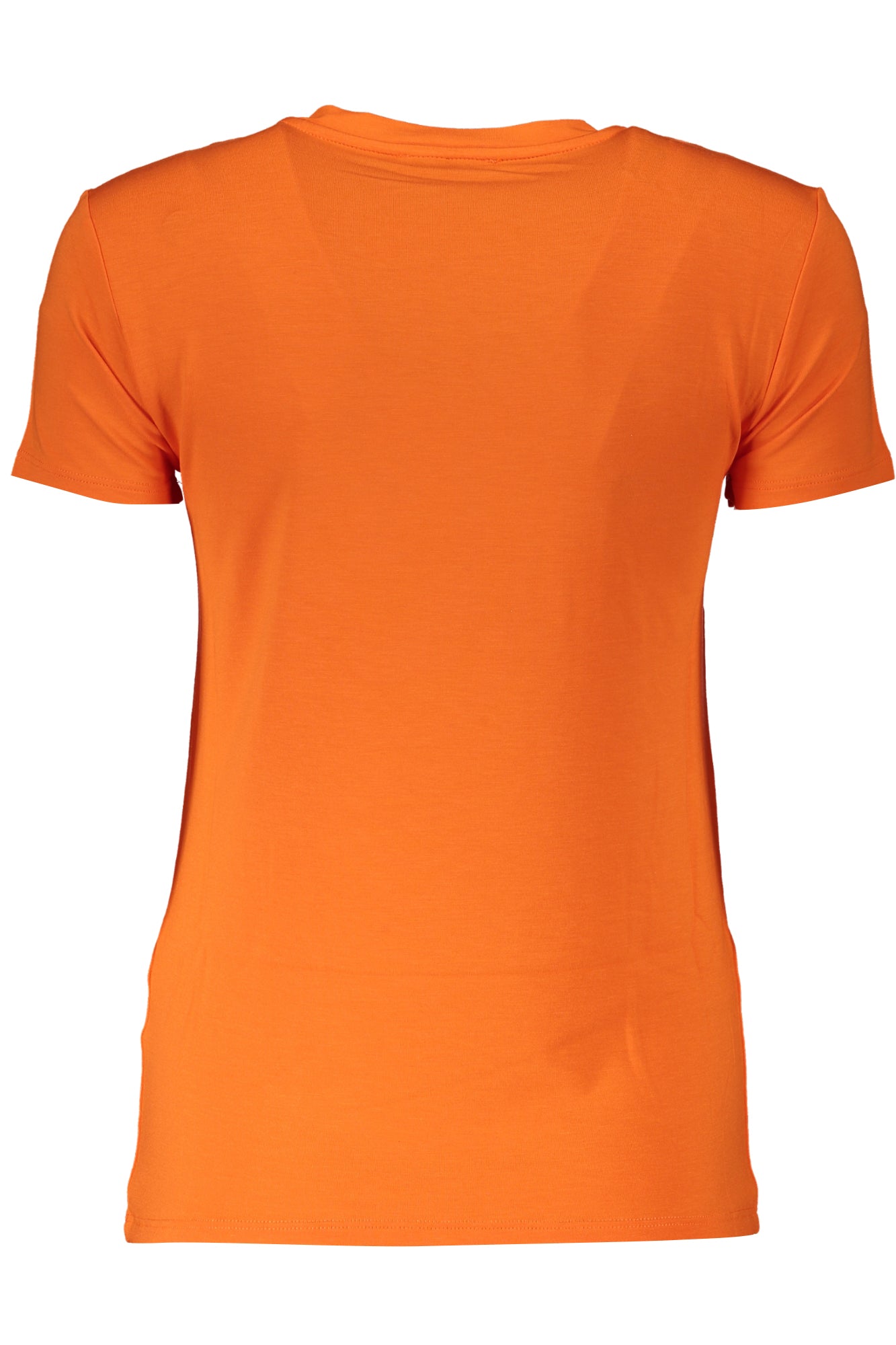 CM1419J013_ARR825 – Elegantes Damen T-Shirt Orange aus Bio-Baumwolle mit Strassapplikation – Größe: XS, S, M, L – Farbe: Arancione