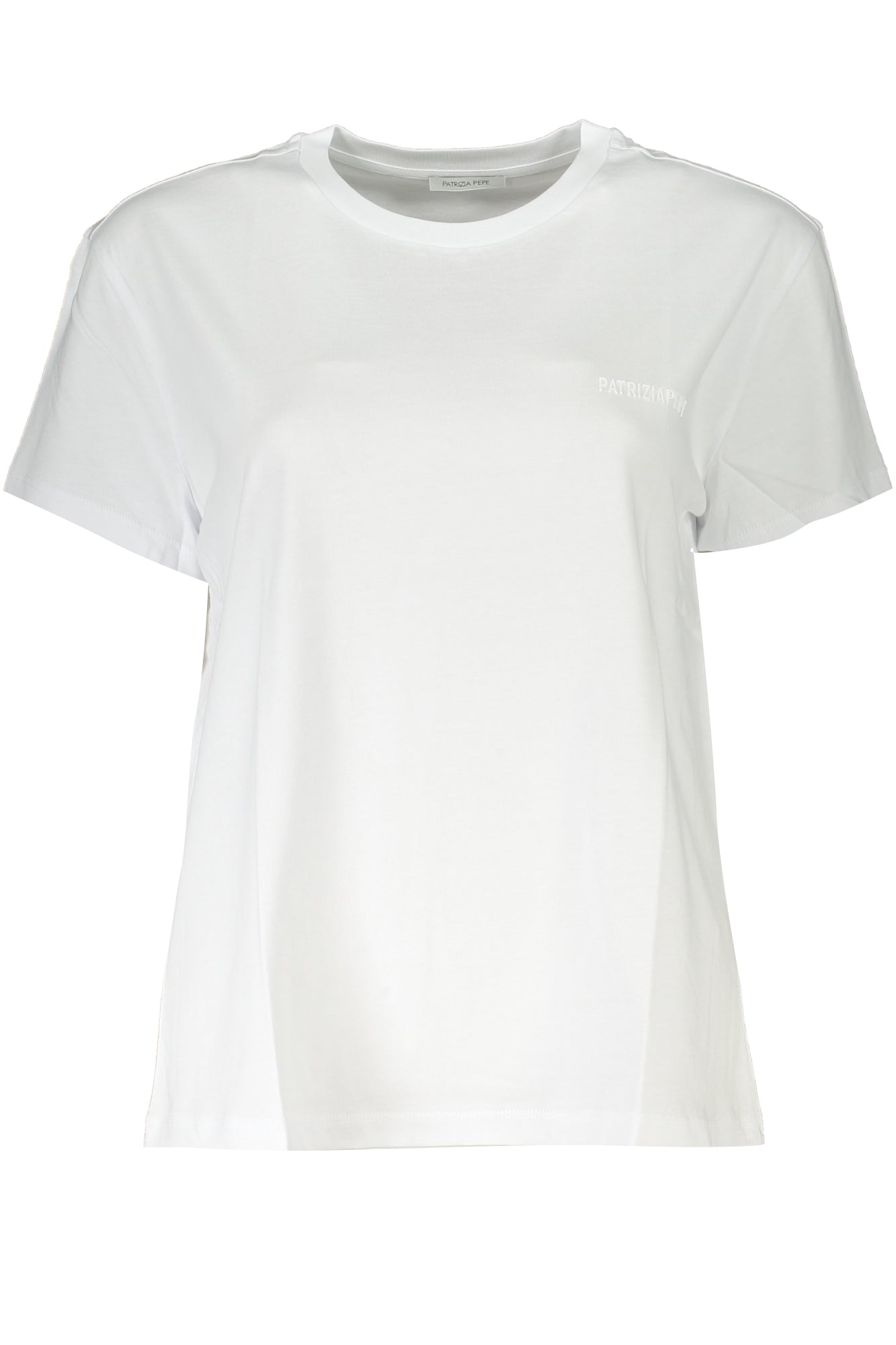 2M4373J111_BIW103 – Weißes Damen Kurzarmshirt aus Bio-Baumwolle mit Logo-Aufdruck – Größe: XS, S, M, L – Farbe: Bianco