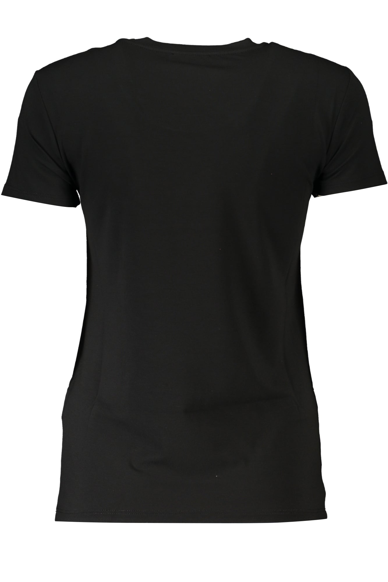 CM1419J013_NEK103 – Elegantes schwarzes Damen T-Shirt aus Bio-Baumwolle mit Strassdetails – Größe: XS, S, M, L – Farbe: Nero