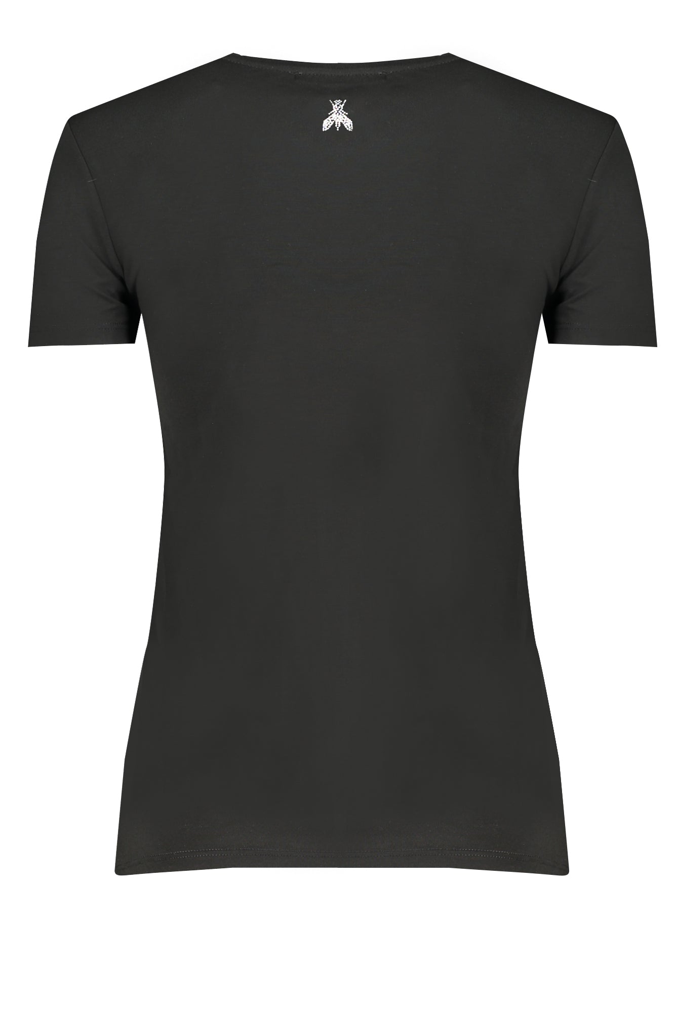 CM1419J013_NEK374 – Elegantes Schwarzes Damen T-Shirt mit Strass & Bio-Baumwolle – Größe: XS, S, M – Farbe: Nero