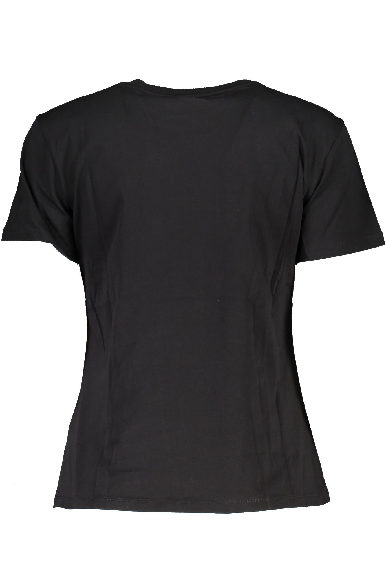 2M4341J043_NEK103NERO – Damen Schwarz Kurzarm T-Shirt mit Rundhals & Kontrastdetails – Größe: XS, S – Farbe: Nero