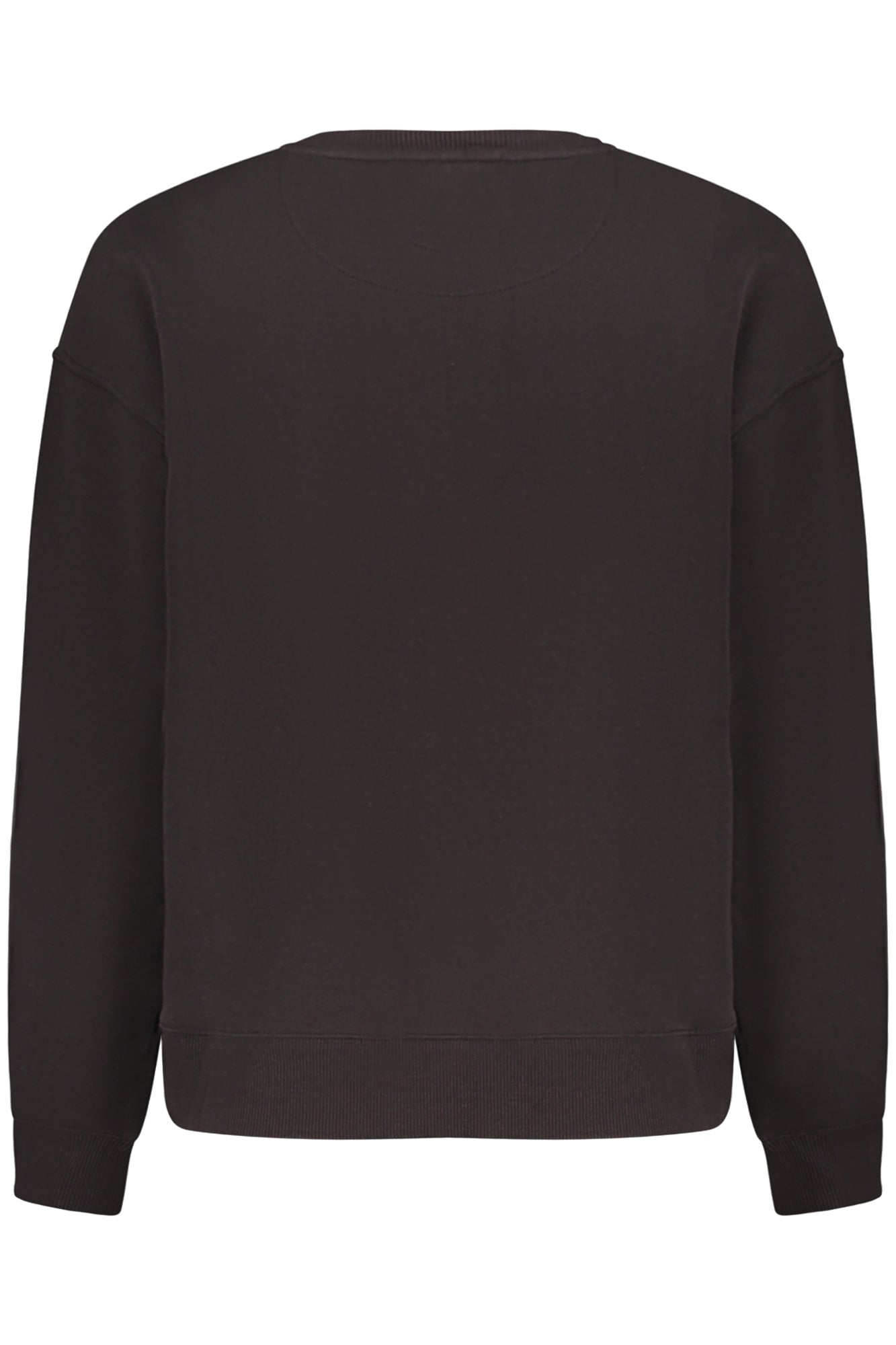 PL5800017_NE999 – Damen Sweatshirt Schwarz - Langarm, Bio-Baumwolle, Rundhals, Logo-Druck – Größe: XS, S, M, L, XL – Farbe: Nero