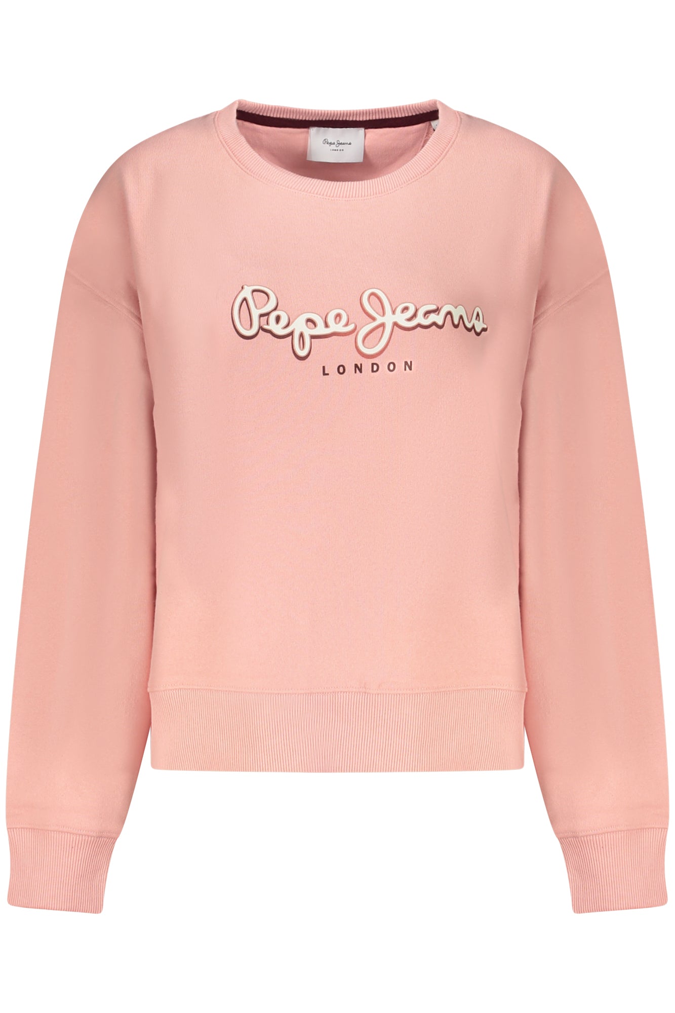 PL581484MADDY_RS316 – Rosa Damenpullover: Nachhaltiges Sweatshirt aus Baumwolle mit Print – Größe: XS, S, M, L, XL – Farbe: Rosa