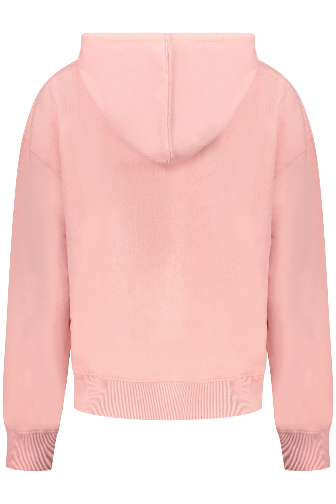 PL581483MADDYHOODIE_RS316 – Rosa Damenpullover aus nachhaltiger Baumwolle mit Kapuze und Aufdruck – Größe: XS, S, M, L, XL – Farbe: Rosa