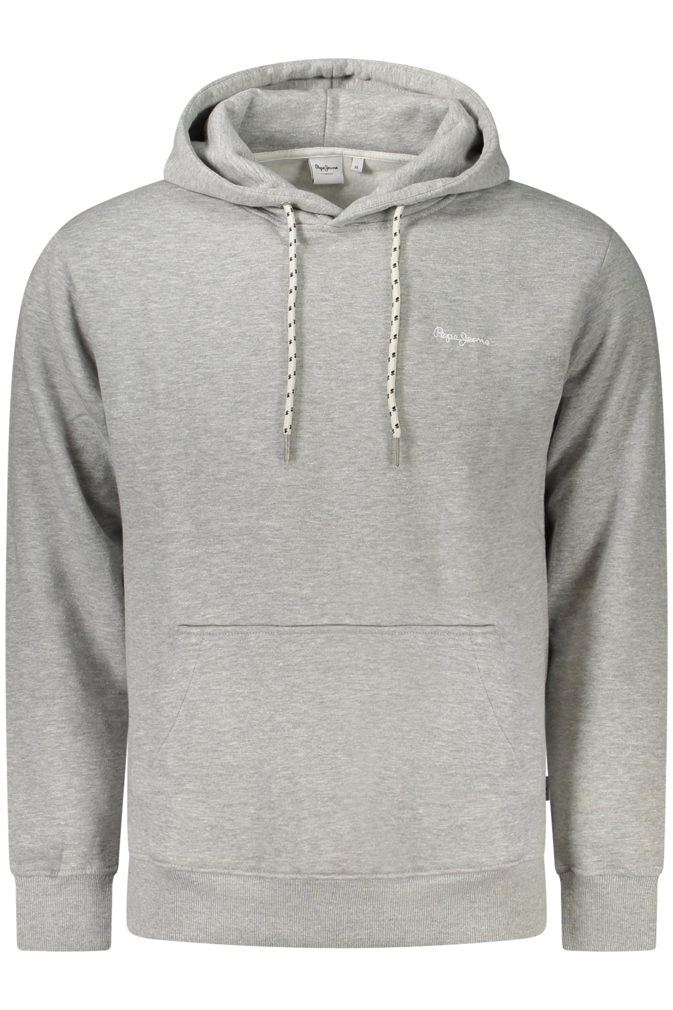 PM5800016_GR933 – Herren Sweatshirt Grau aus Bio-Baumwolle mit Kapuze & Stickerei – Größe: S, M, L, XL, 2XL – Farbe: Grigio