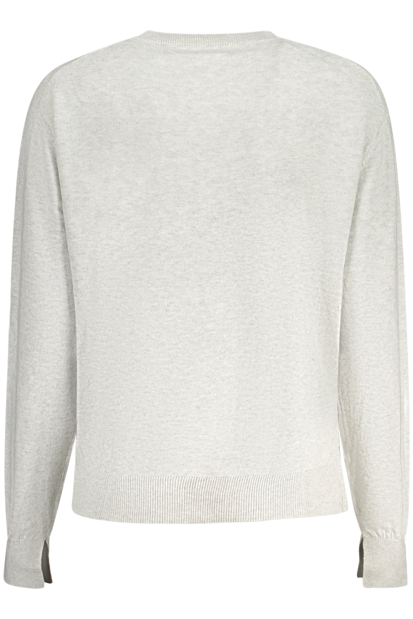 PL7000035CORALINECREW_GR913 – Grauer Damenpullover mit Rundhalsausschnitt und Stickerei-Details – Größe: XS, S, M, L, XL – Farbe: Grigio