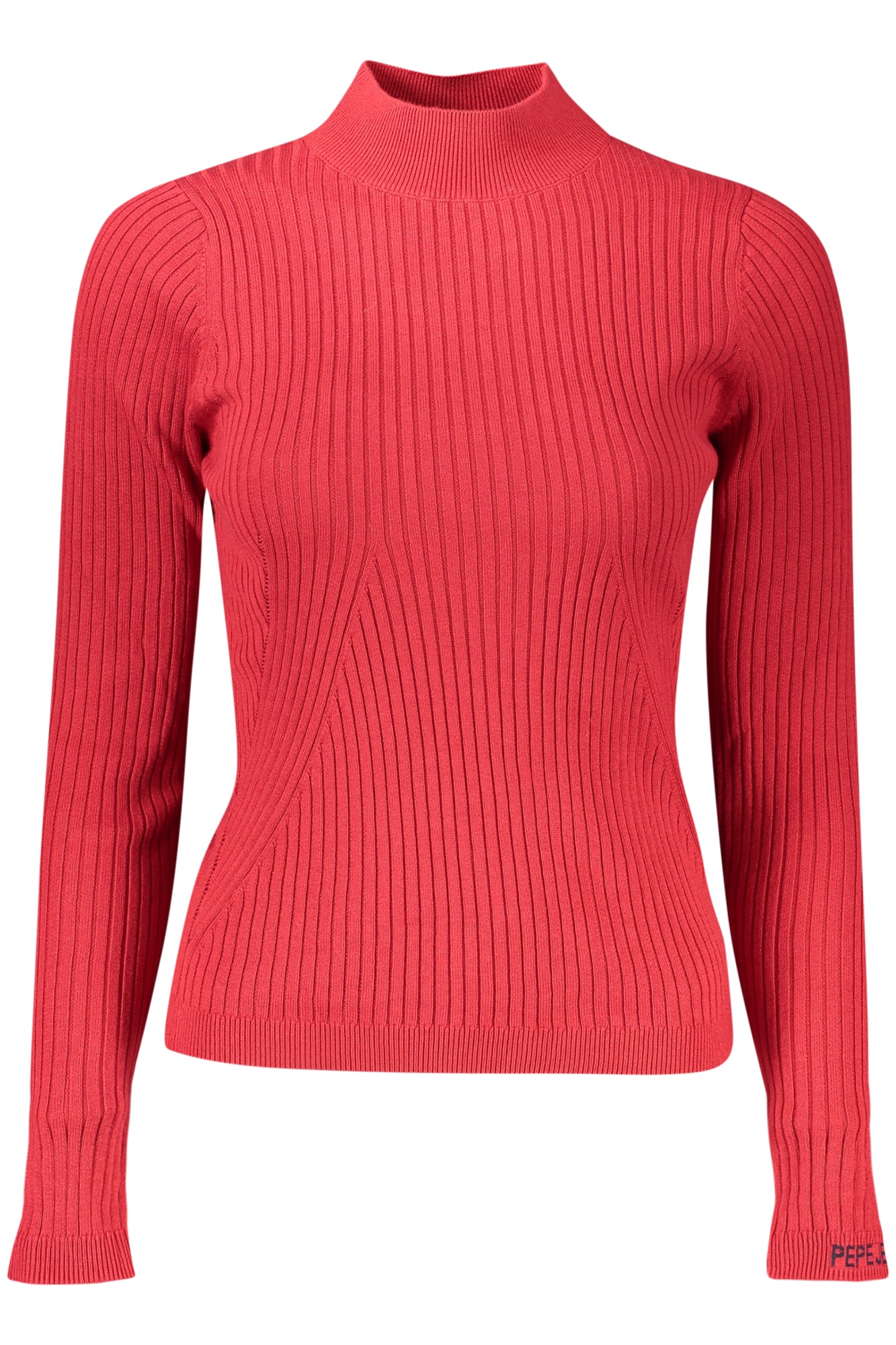 PL7000026CARLAPERKINS_RO264 – Stylishes Langarmshirt mit hohem Kragen und Streifen für Damen – Größe: XS, S, M, L, XL – Farbe: Rosso