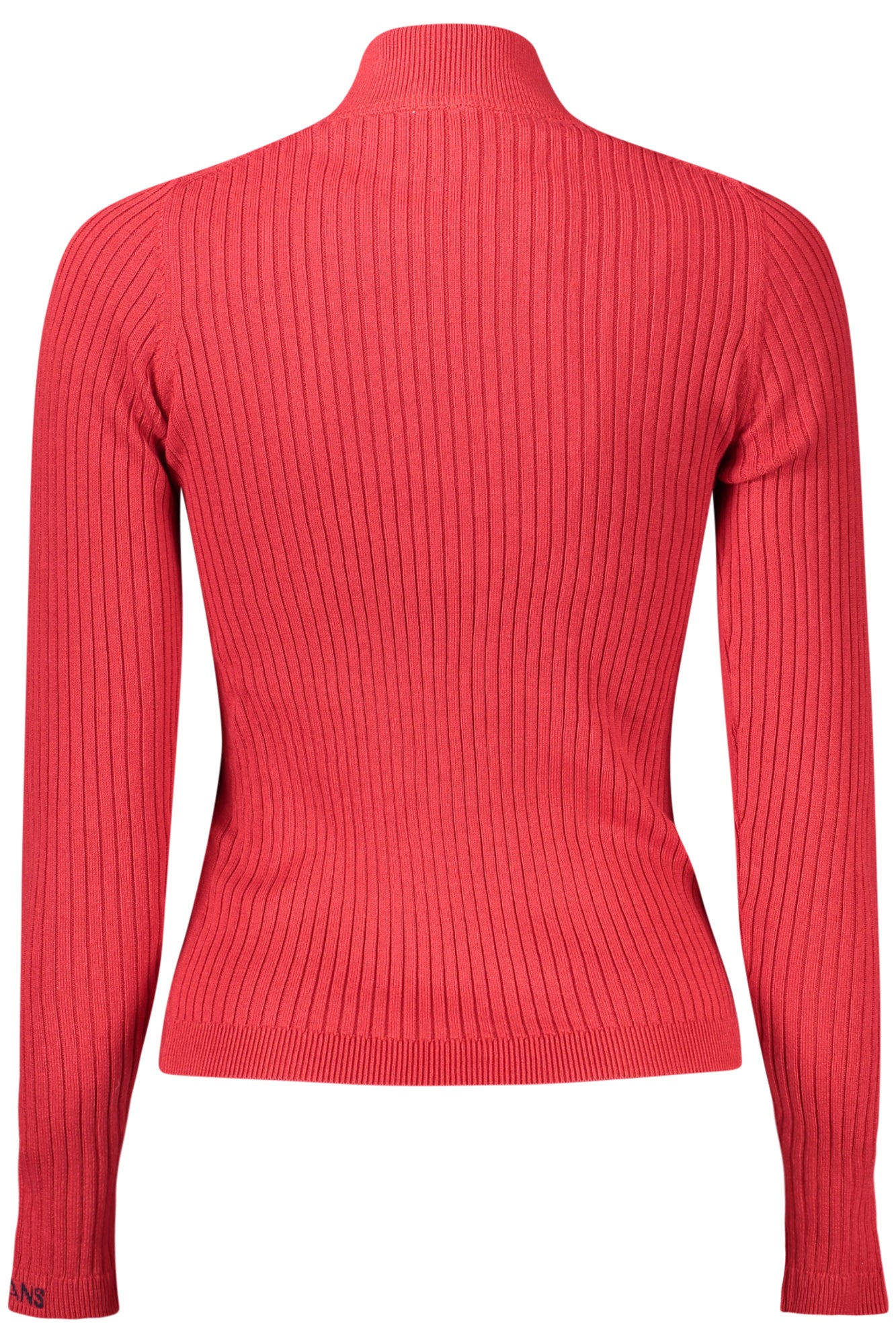 PL7000026CARLAPERKINS_RO264 – Stylishes Langarmshirt mit hohem Kragen und Streifen für Damen – Größe: XS, S, M, L, XL – Farbe: Rosso